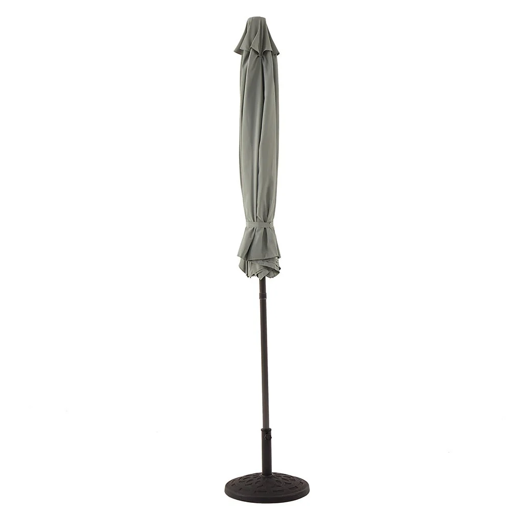 3M LED Light Aluminium Frame Garden Parasol with Tilt Crank, Grey - Image 12