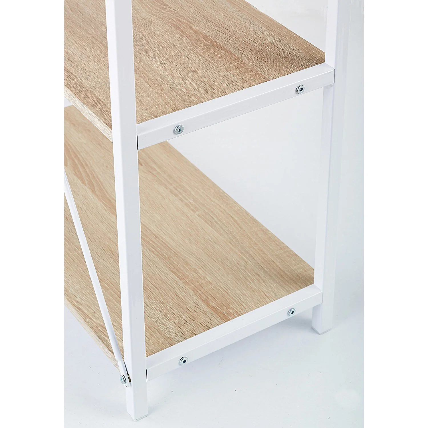 4-Tier Shelves Computer Workstation Desk, Natural Colour - Image 6