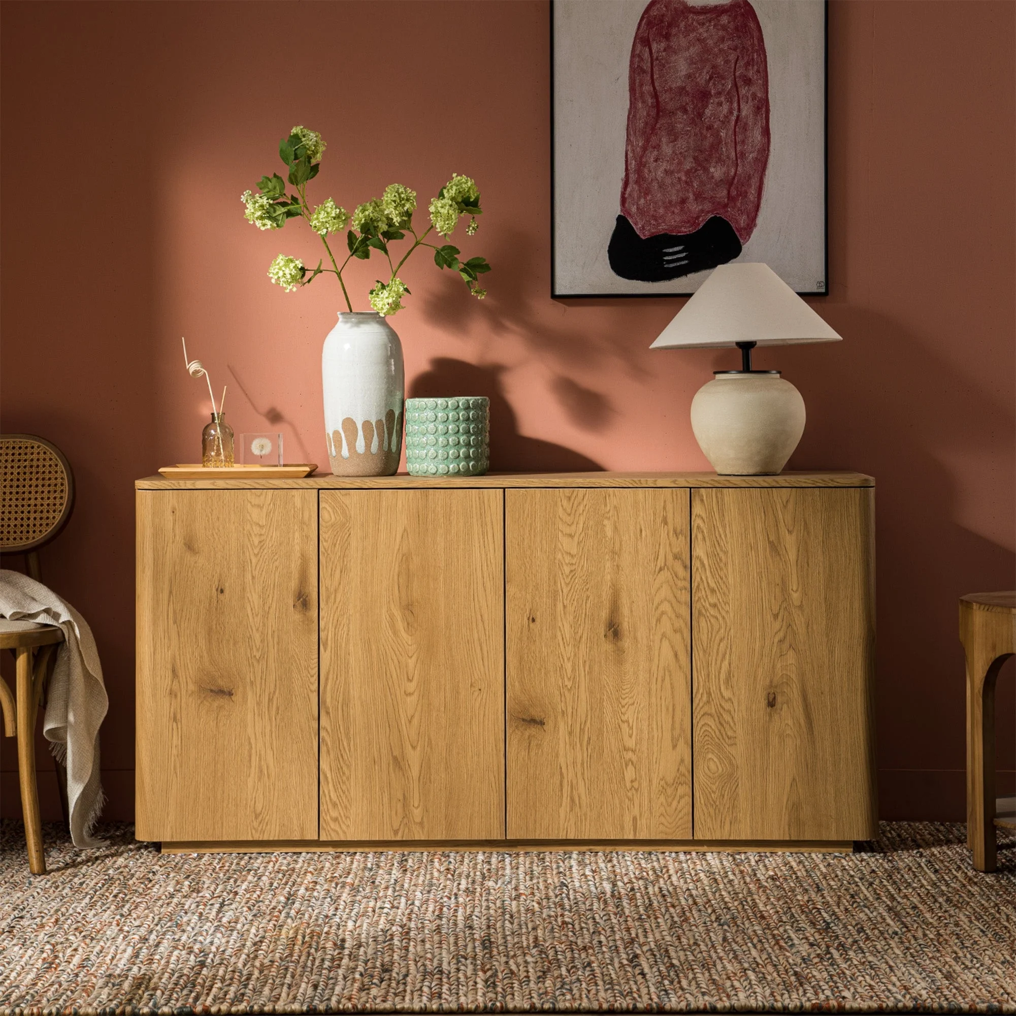 Agnes Curved Edge 150cm Wide Sideboard, Natural - Image 2