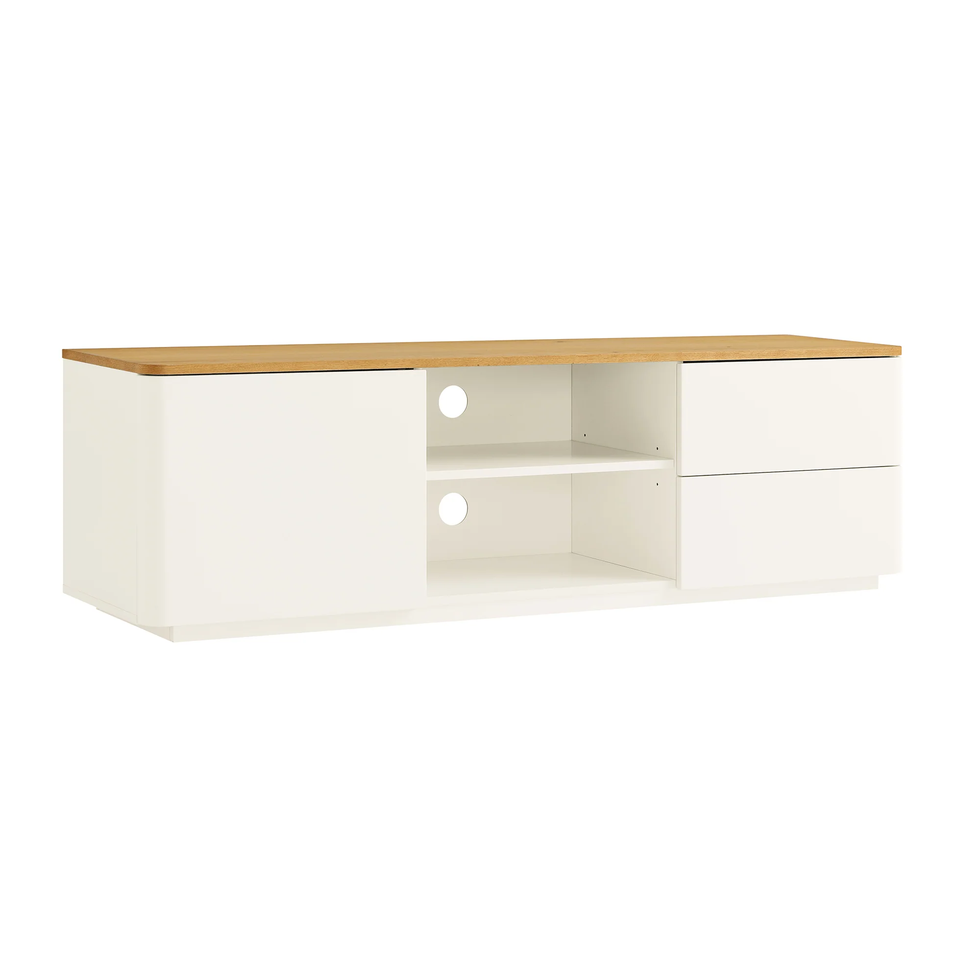 Agnes Curved Edge 150cm Wide TV Unit, White - Image 10