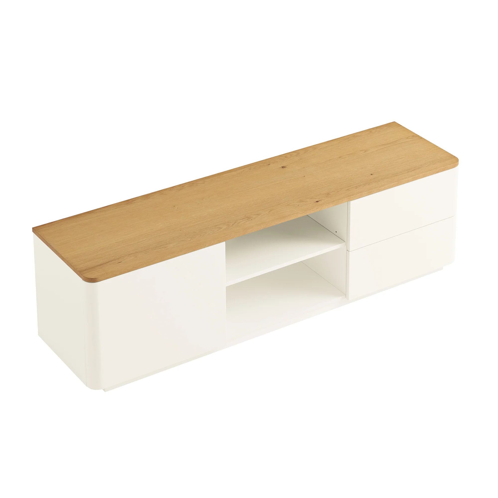 Agnes Curved Edge 150cm Wide TV Unit, White - Image 11