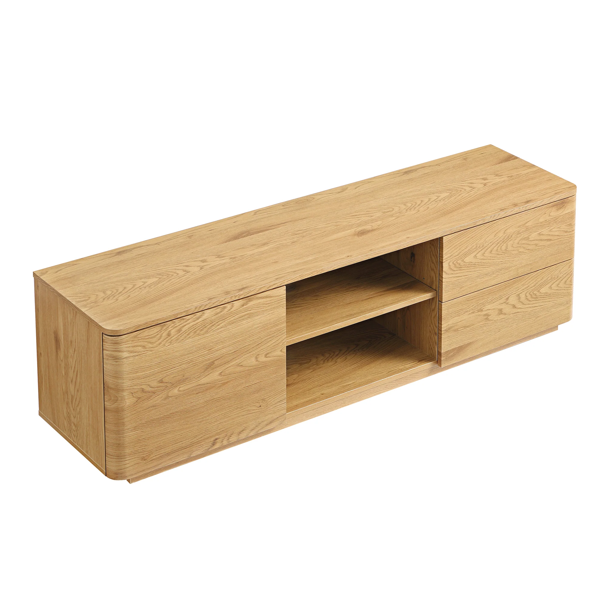 Agnes Curved Edge 150cm Wide TV Unit, Natural - Image 9