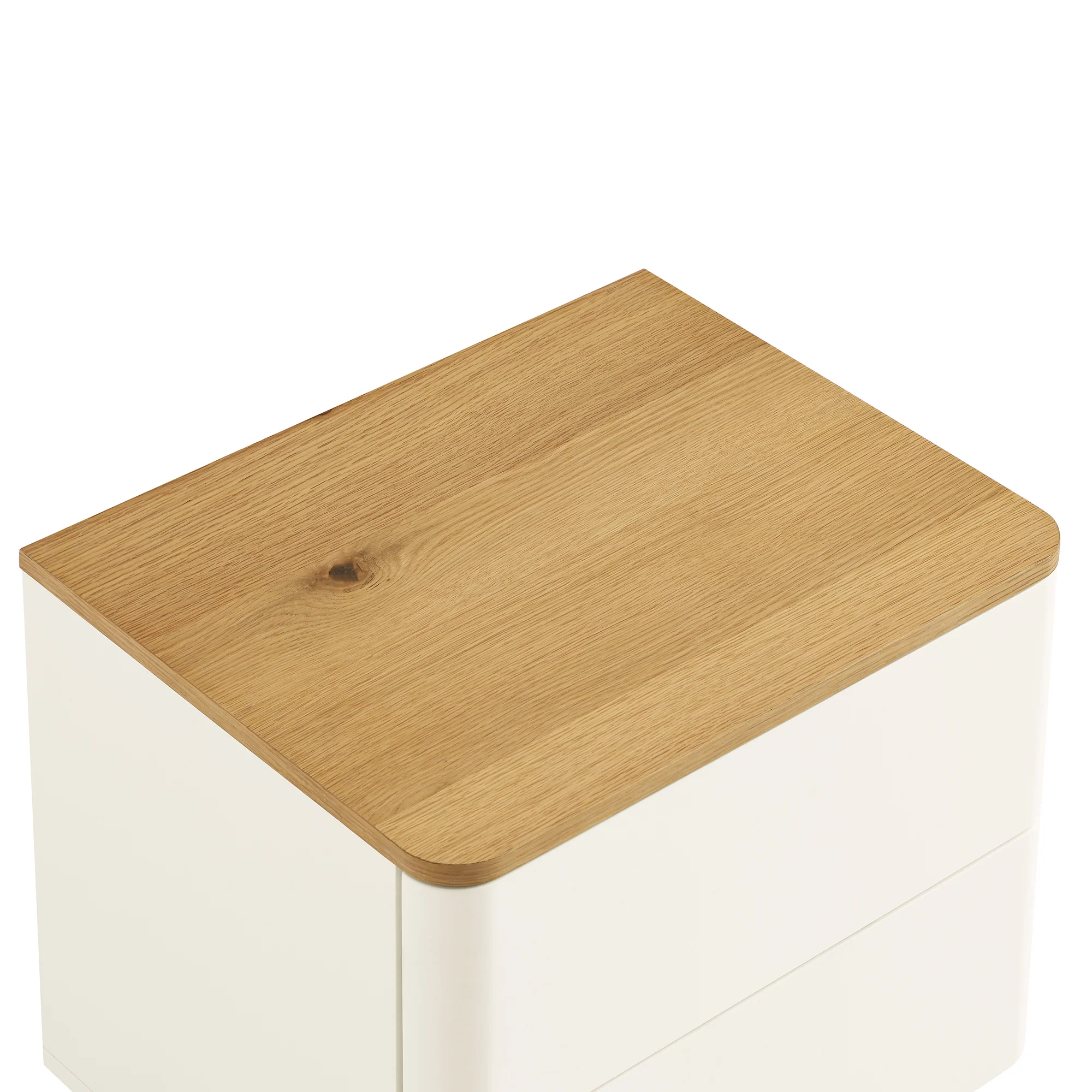 Agnes Curved Edge 2 Drawer Bedside Table, White - Image 12