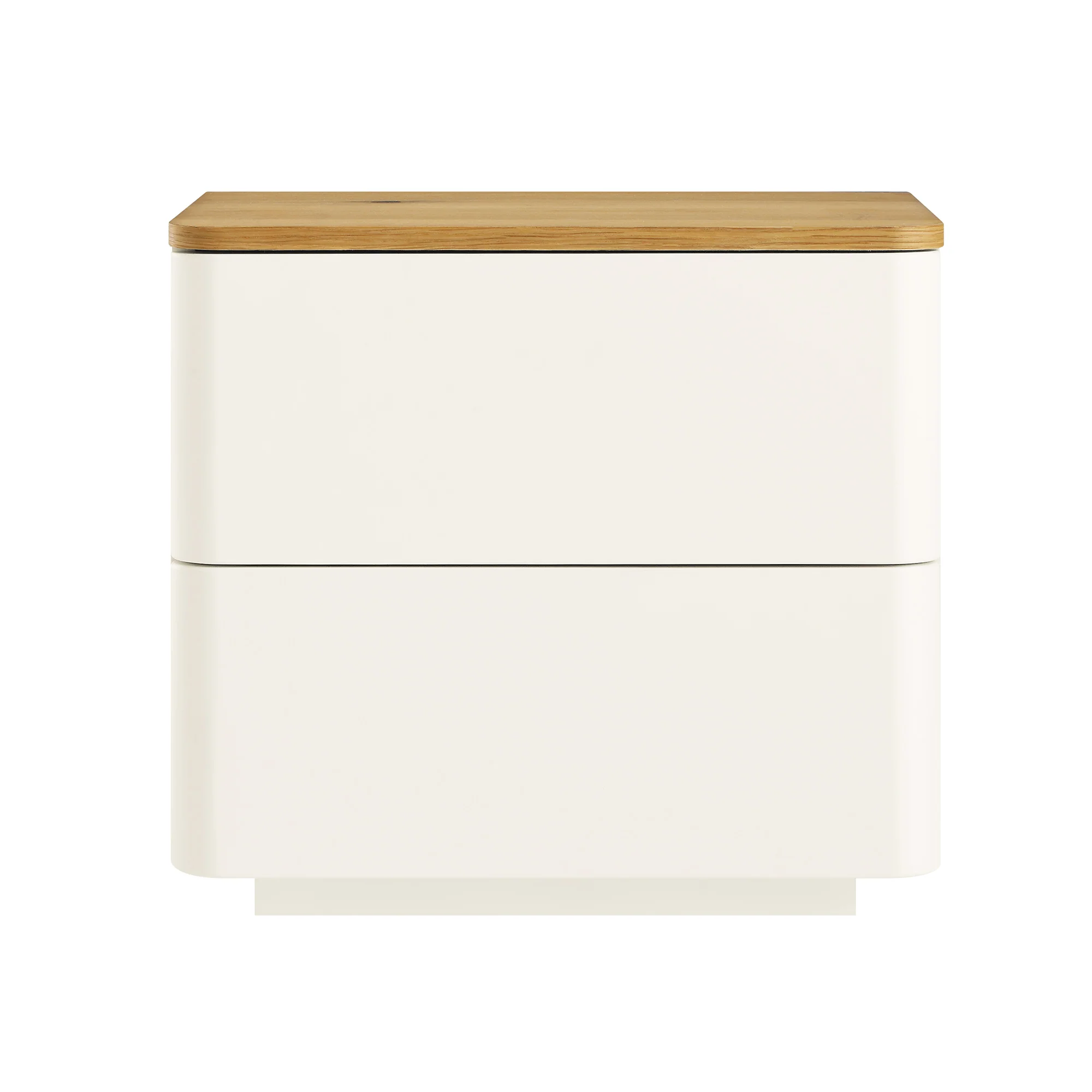 Agnes Curved Edge 2 Drawer Bedside Table, White - Image 5