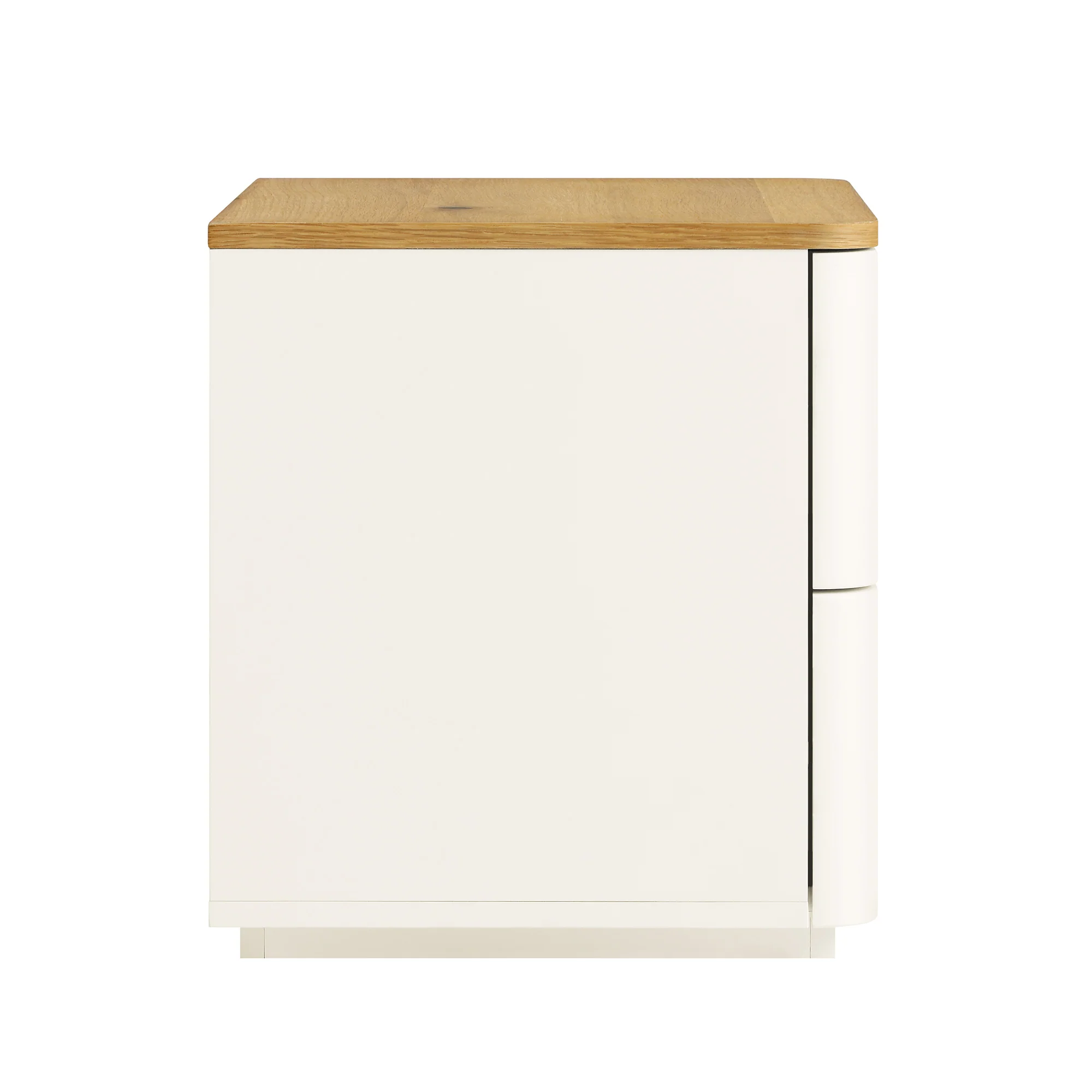 Agnes Curved Edge 2 Drawer Bedside Table, White - Image 9
