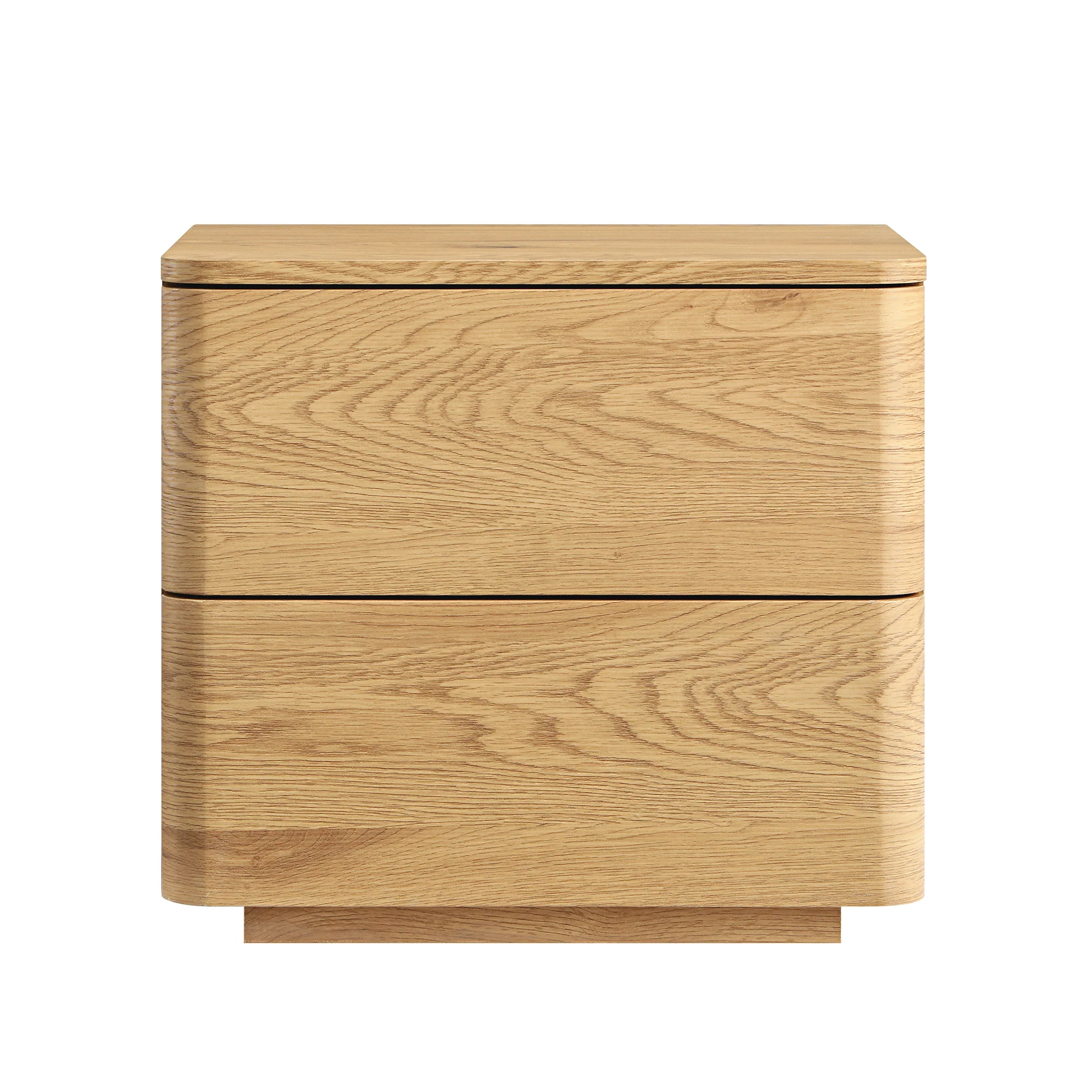 Agnes Curved Edge 2 Drawer Bedside Table, Natural - Image 5