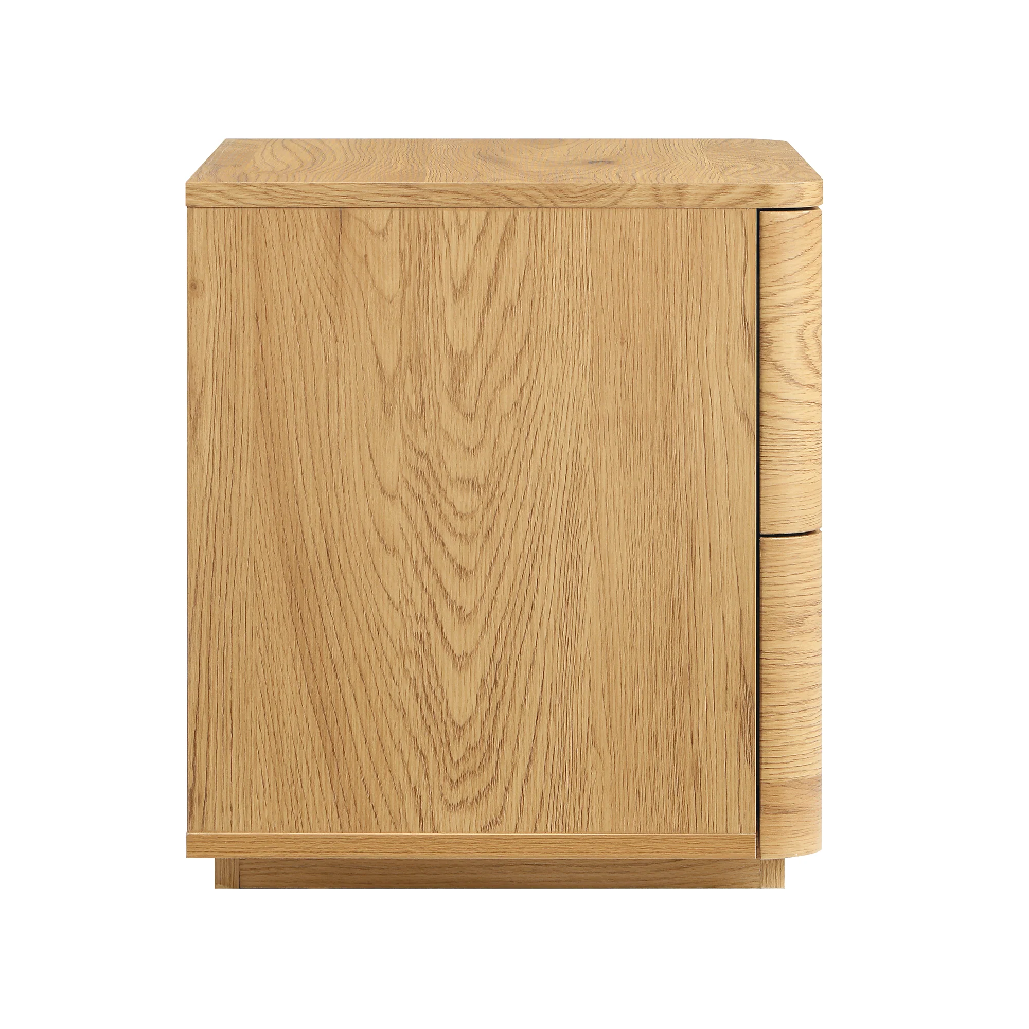 Agnes Curved Edge 2 Drawer Bedside Table, Natural - Image 9