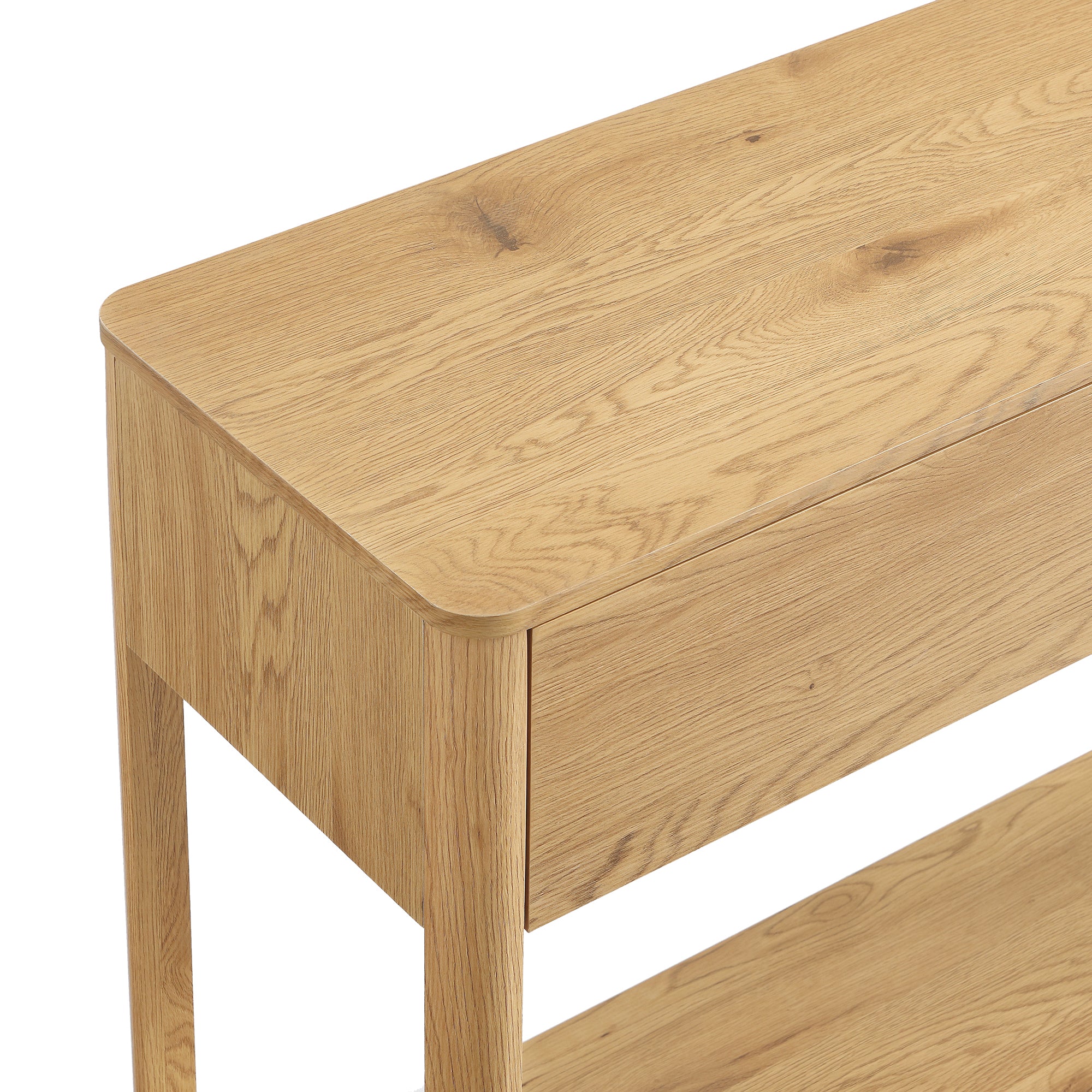Agnes Curved Edge 2 Drawer Console Table, Natural - Image 11