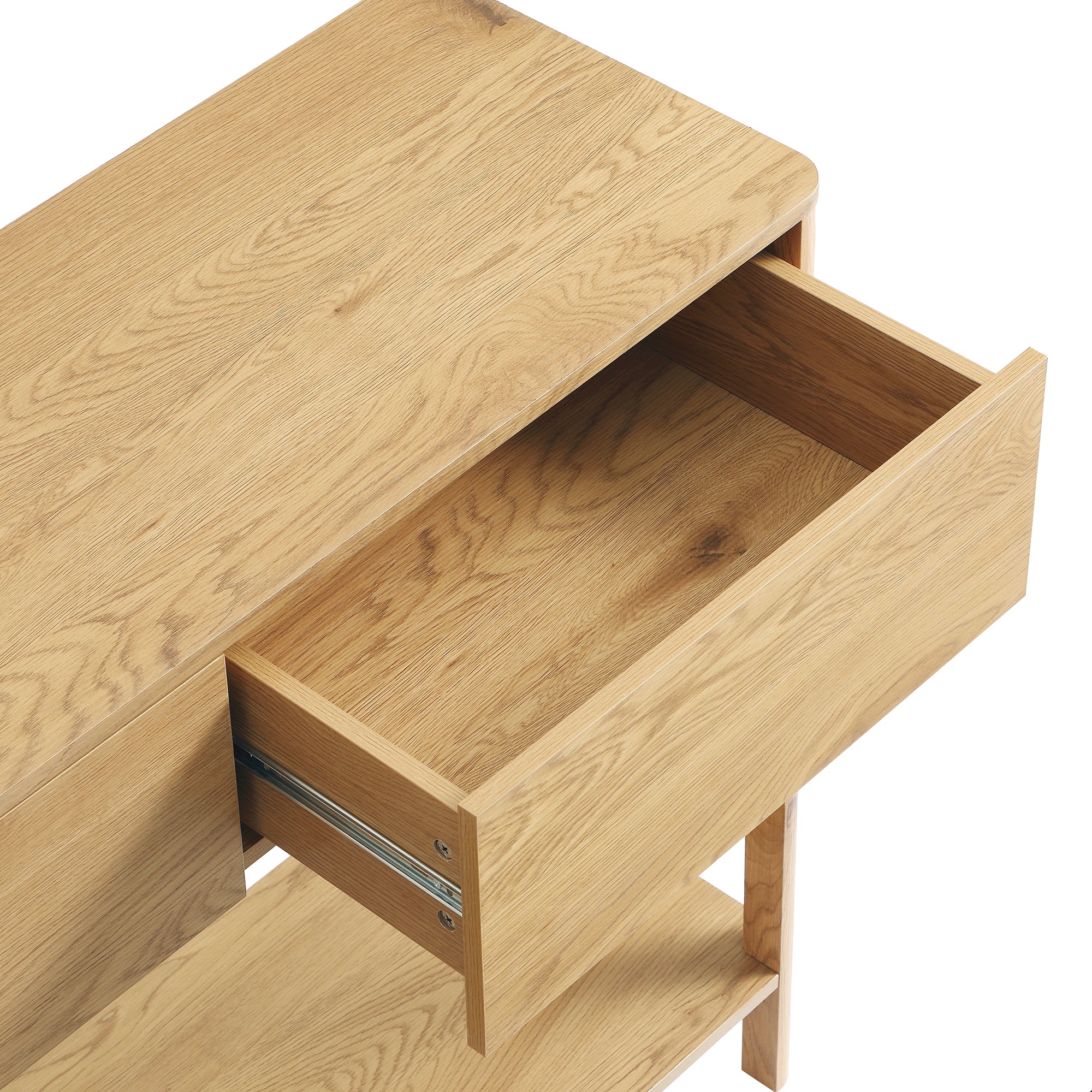 Agnes Curved Edge 2 Drawer Console Table, Natural - Image 12