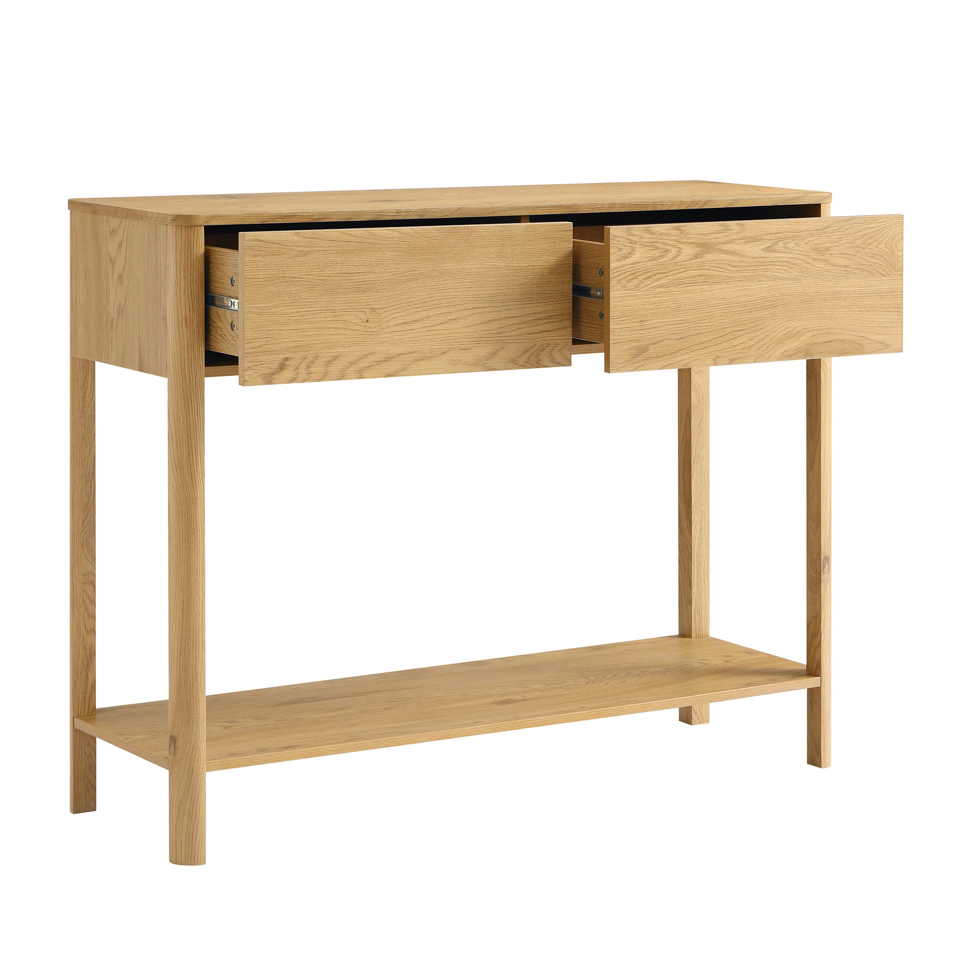 Agnes Curved Edge 2 Drawer Console Table, Natural - Image 7