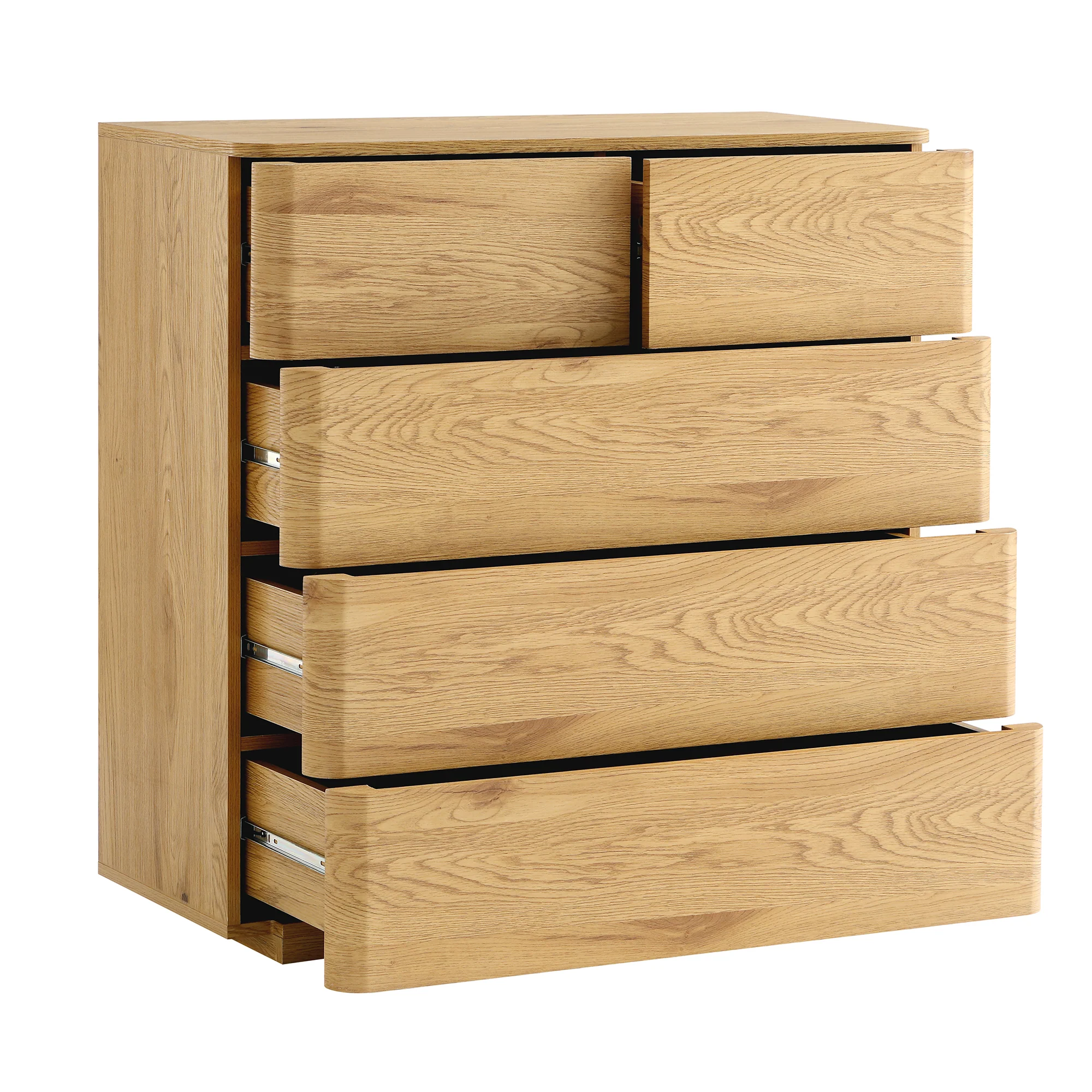 Agnes Curved Edge 2 over 3 Chest of Drawers, Natural - Image 7