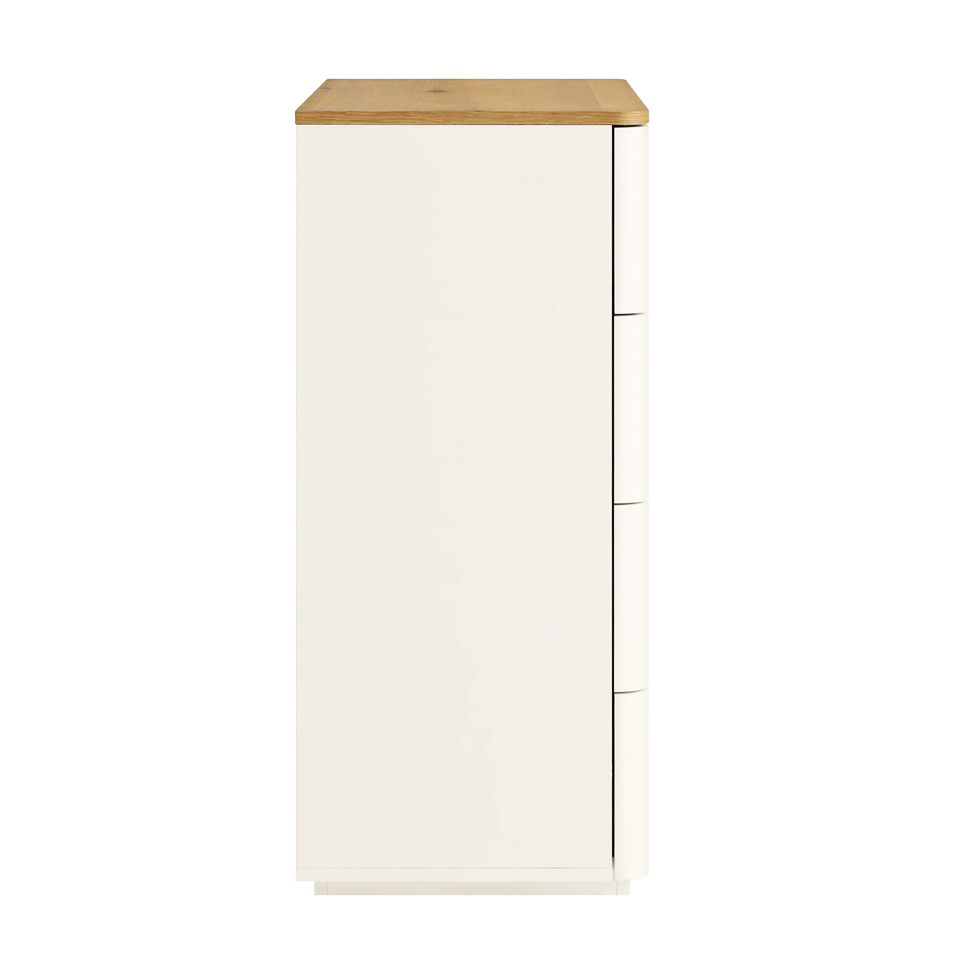 Agnes Curved Edge 2 over 3 Chest of Drawers, Off White with Oak Top - Image 9