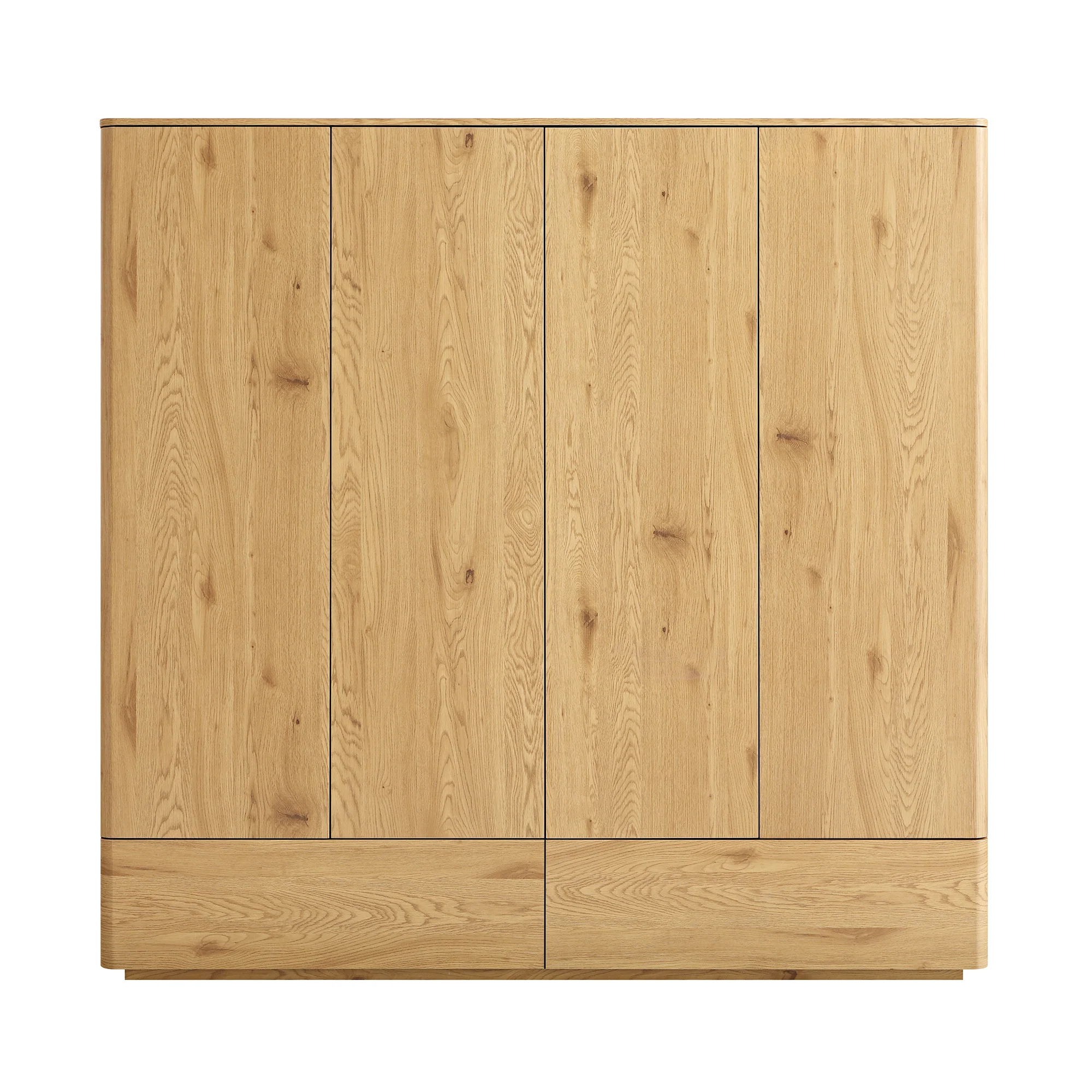 Agnes Curved Edge 4-Door Wardrobe, Natural - Image 5