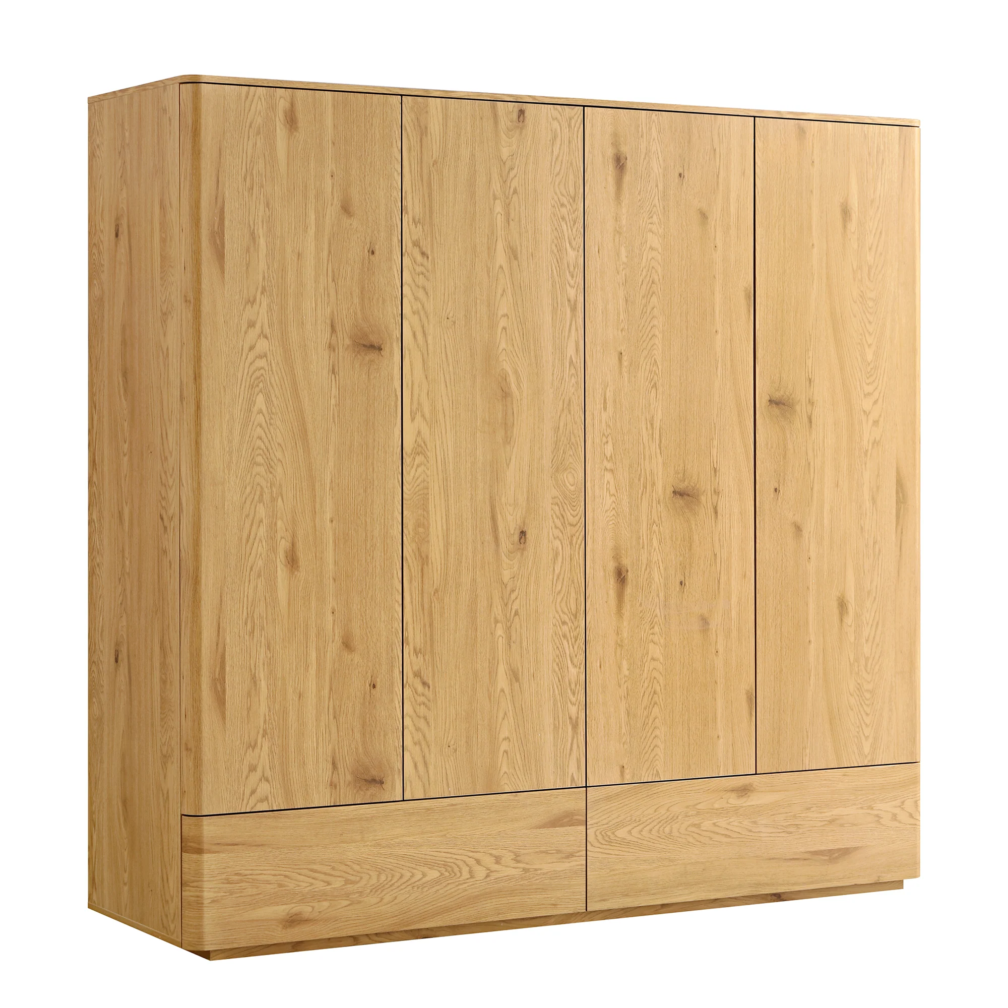 Agnes Curved Edge 4-Door Wardrobe, Natural - Image 6