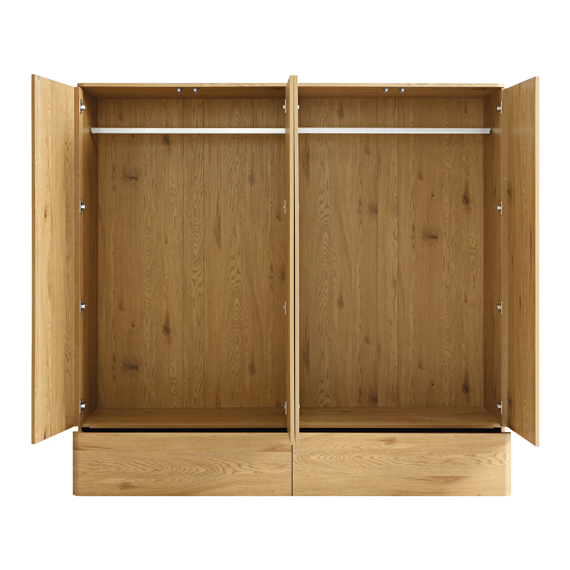 Agnes Curved Edge 4-Door Wardrobe, Natural - Image 8