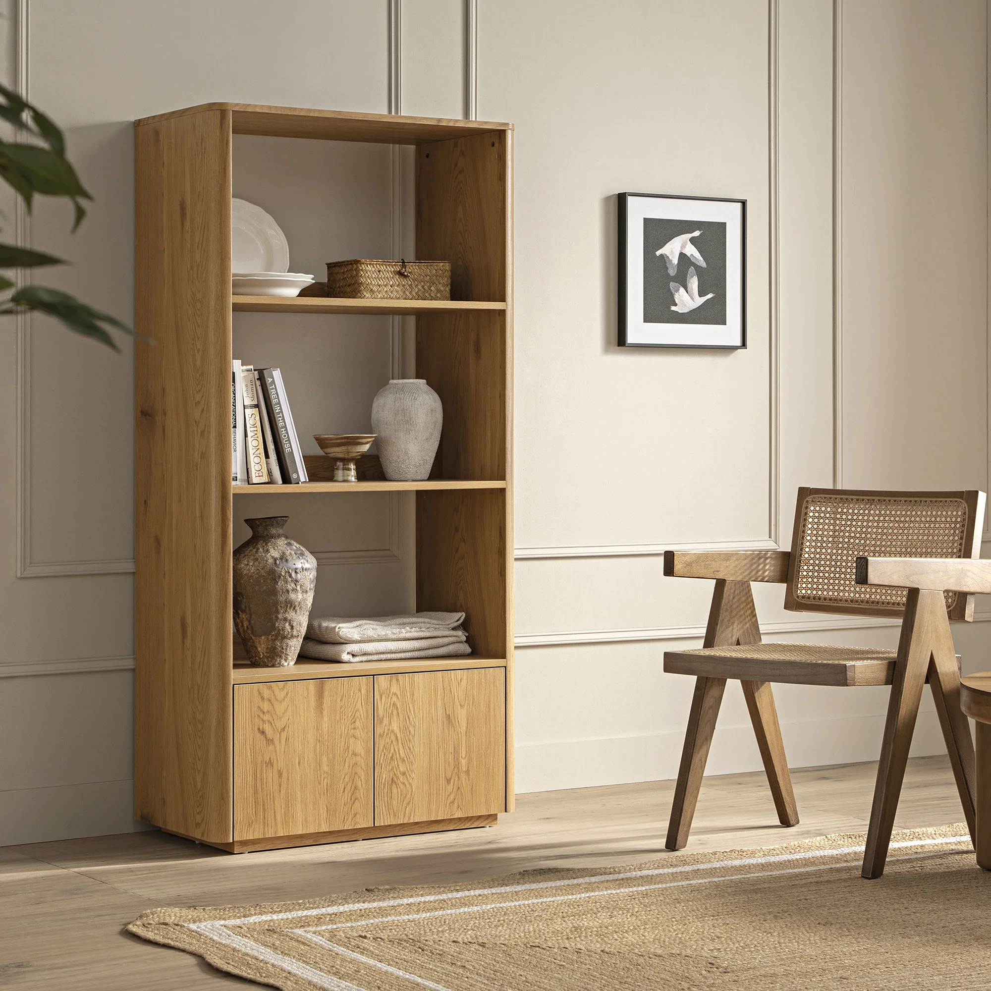Agnes Curved Edge Bookcase, Natural - Image 2