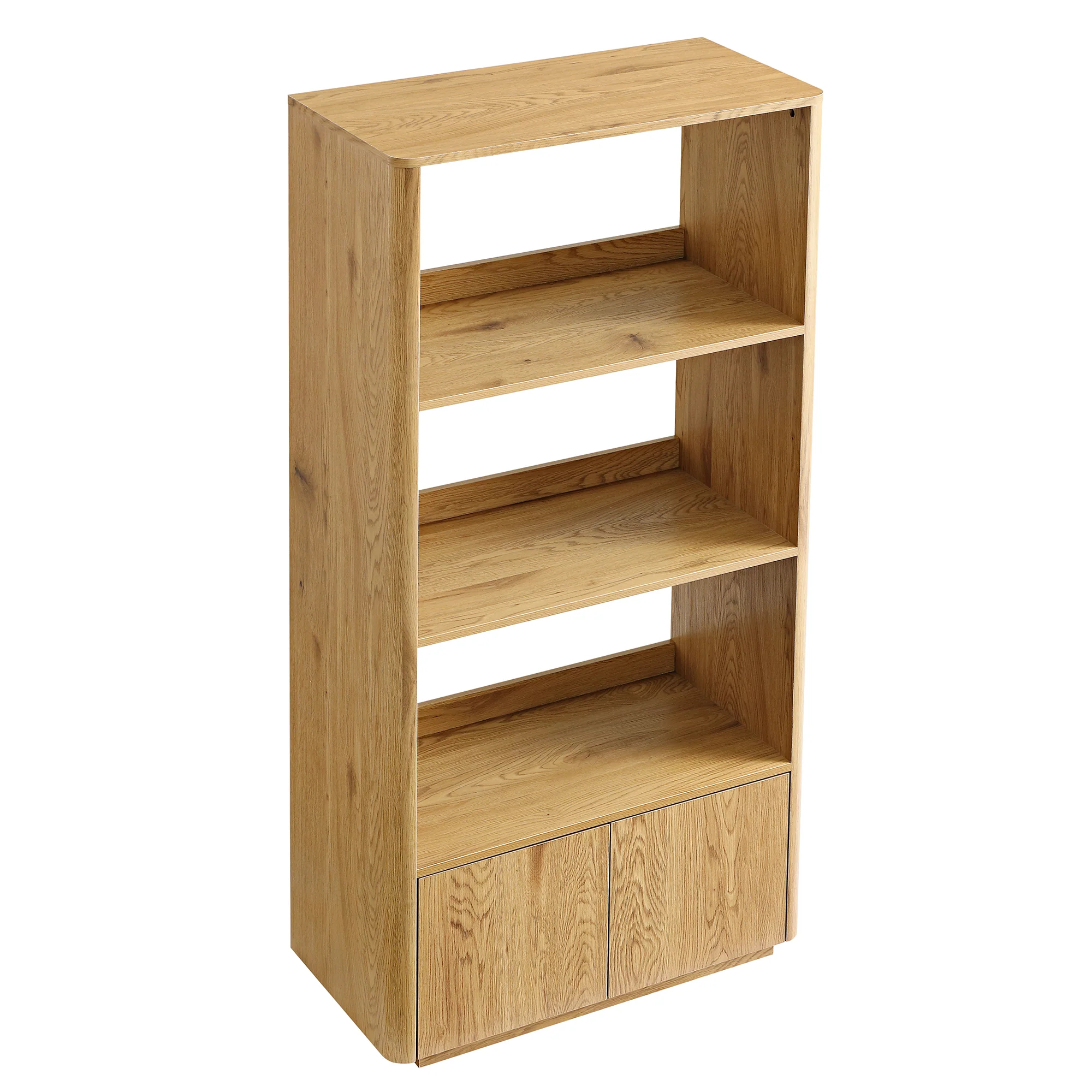 Agnes Curved Edge Bookcase, Natural - Image 9