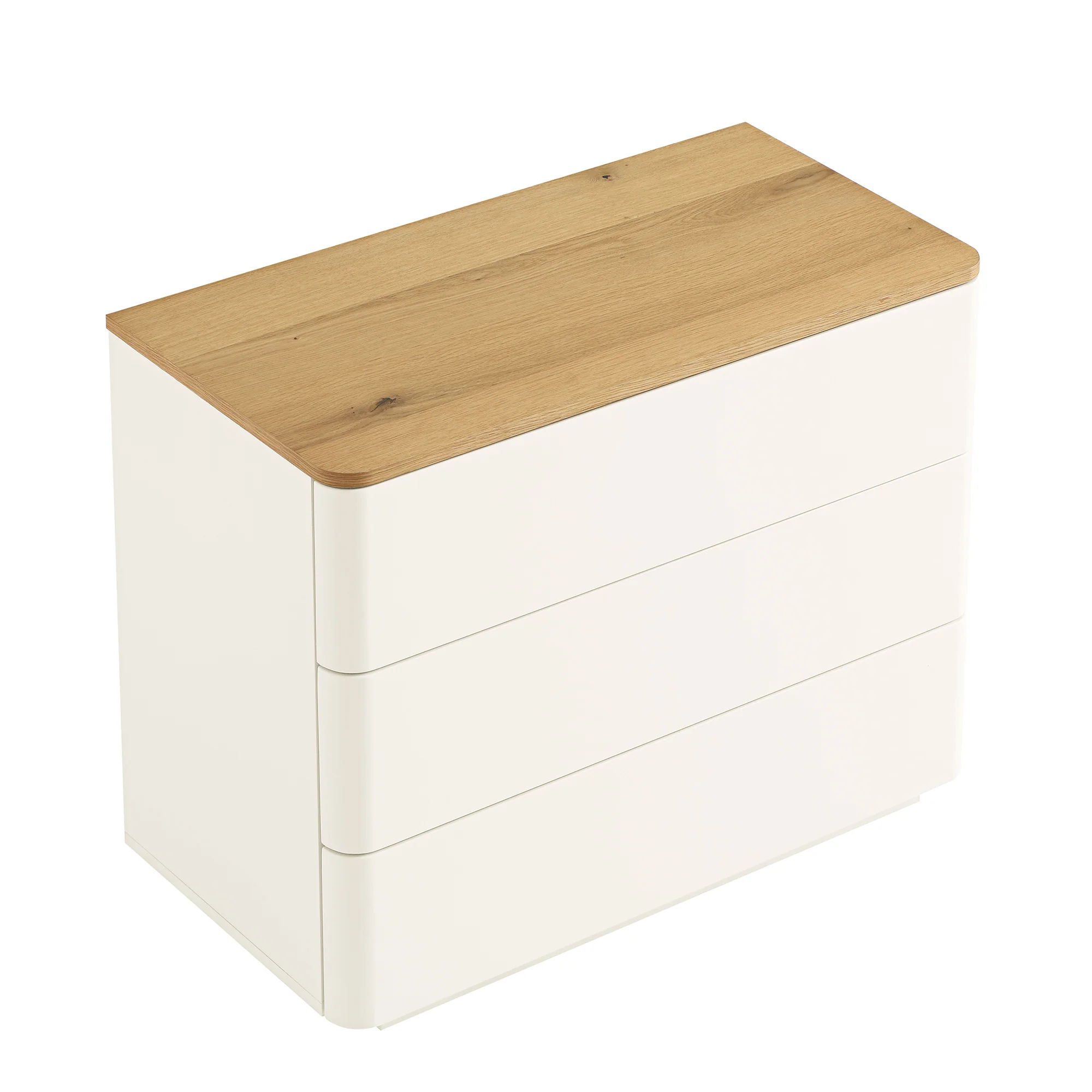 Agnes Curved Edge Chest of 3 Drawers, White - Image 8
