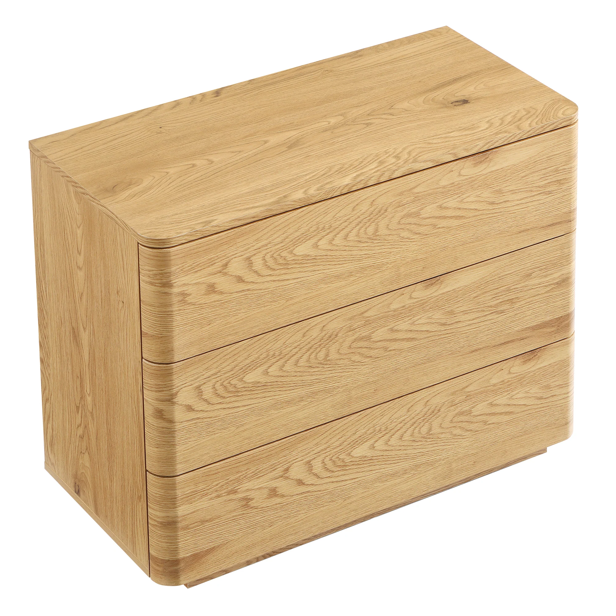 Agnes Curved Edge Chest of 3 Drawers, Natural - Image 8