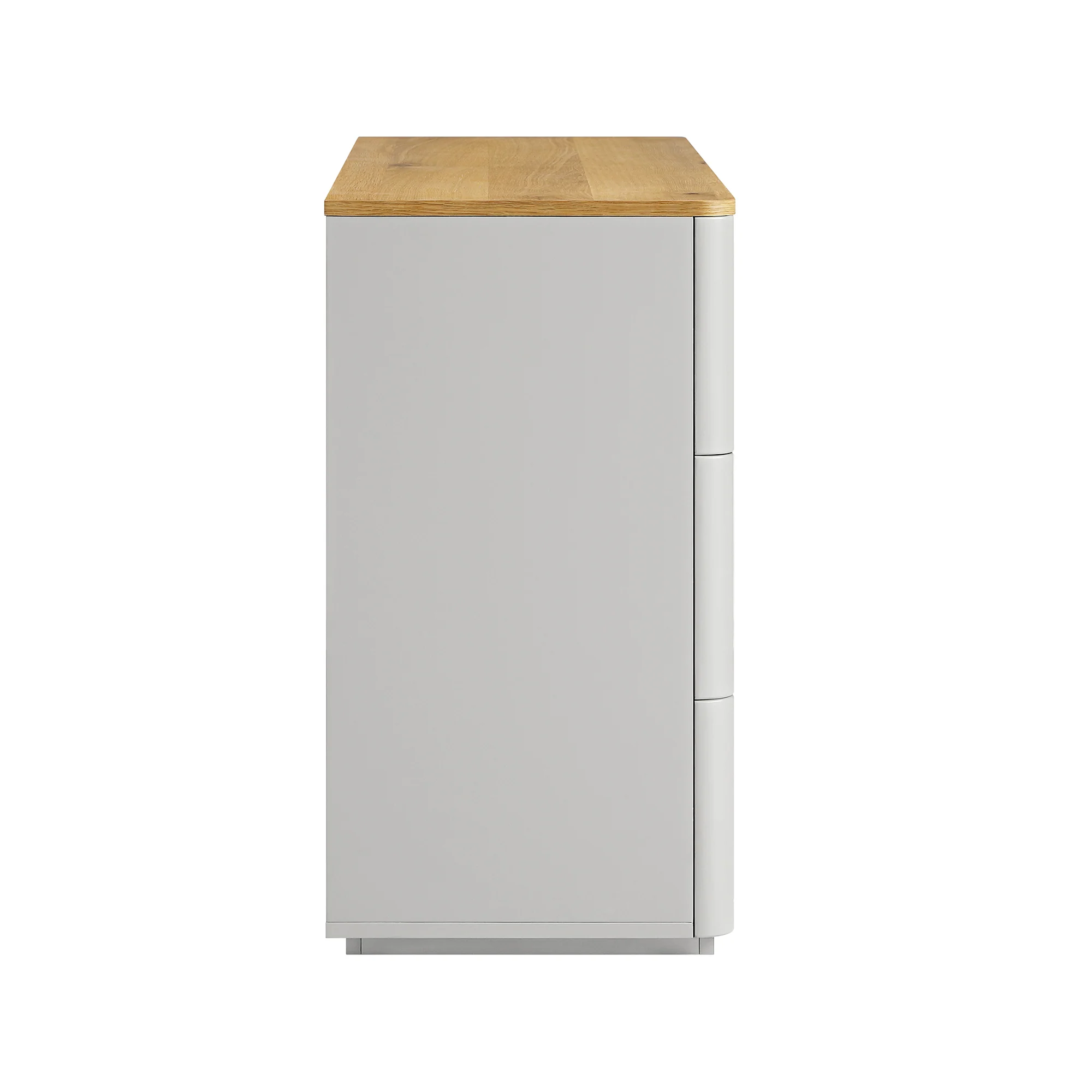 Agnes Curved Edge Chest of 6 Drawers, Dove Grey with Oak Top - Image 10