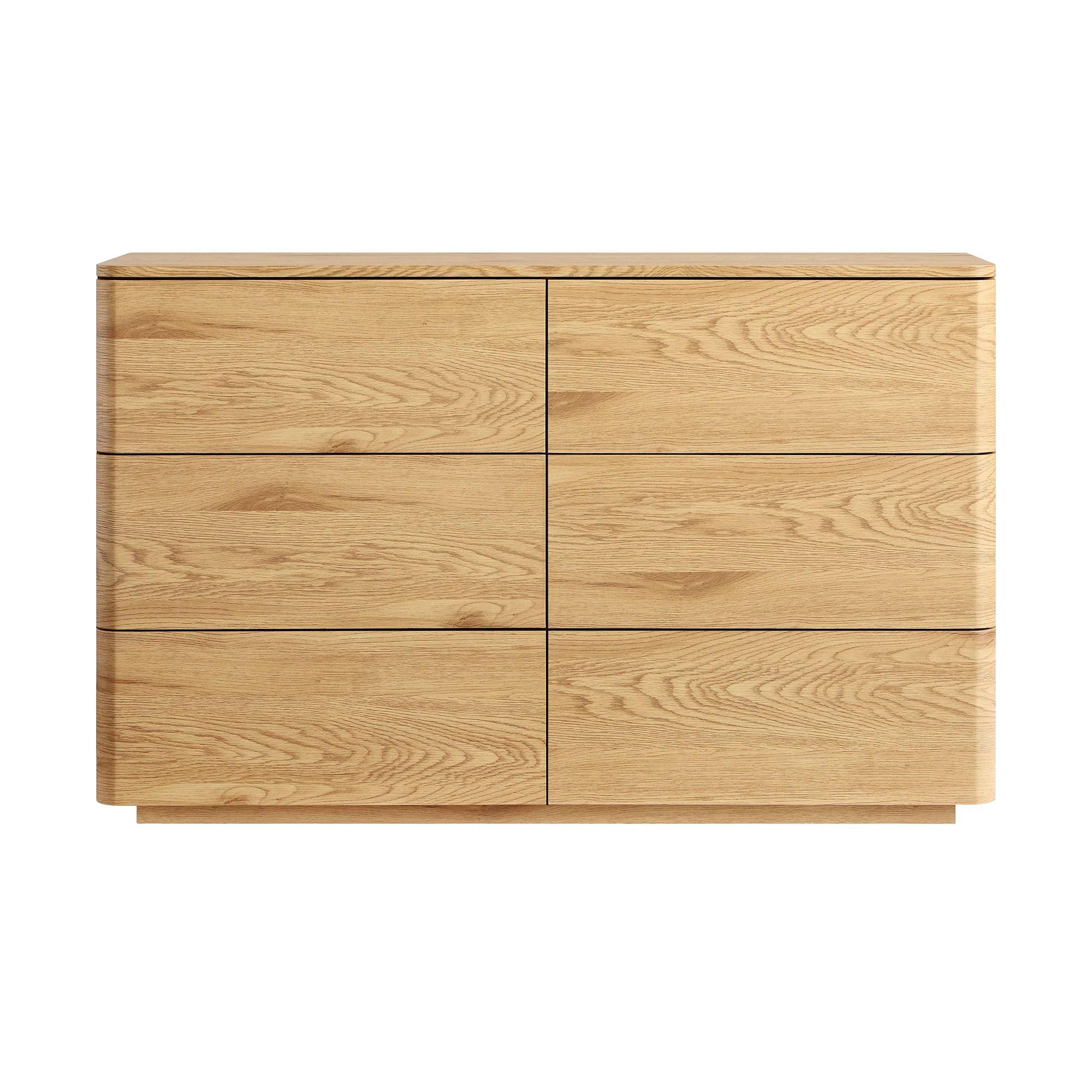 Agnes Curved Edge Chest of 6 Drawers, Natural - Image 5