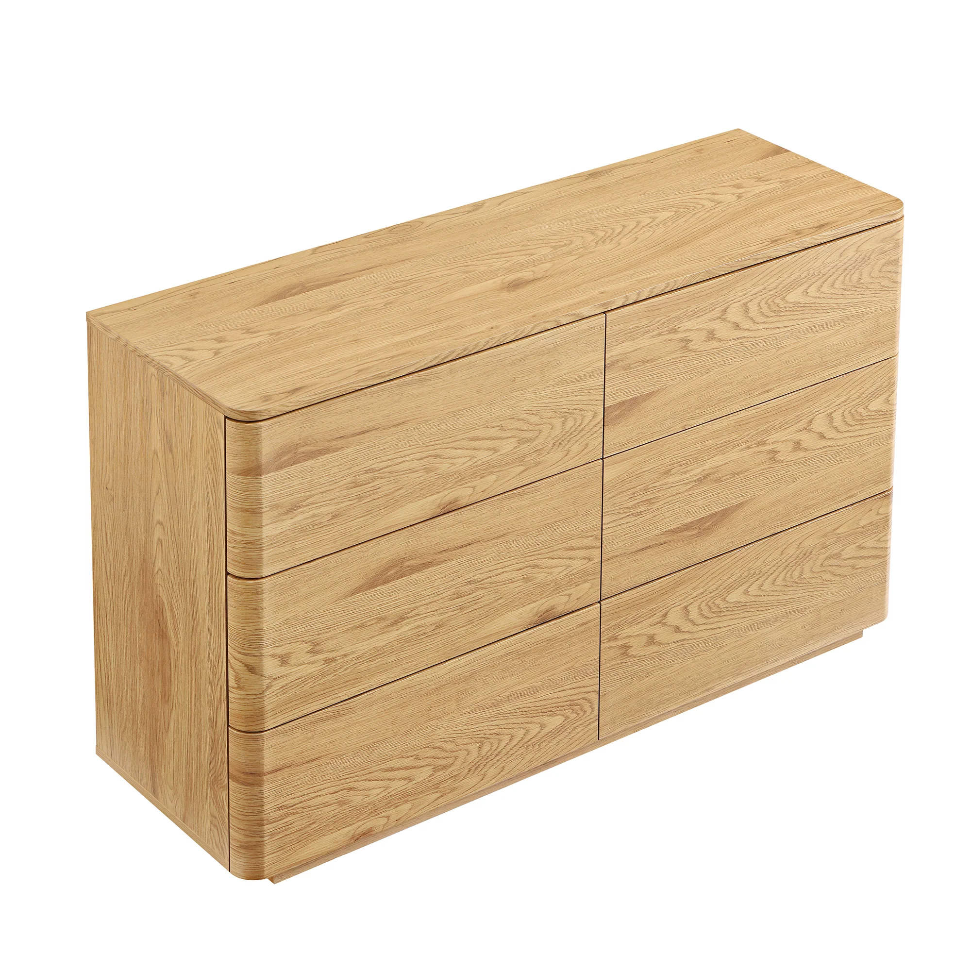 Agnes Curved Edge Chest of 6 Drawers, Natural - Image 9