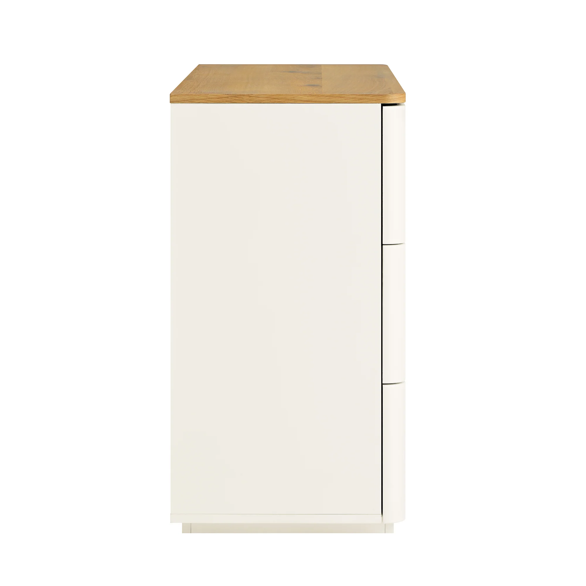 Agnes Curved Edge Chest of 6 Drawers, Off White with Oak Top - Image 10