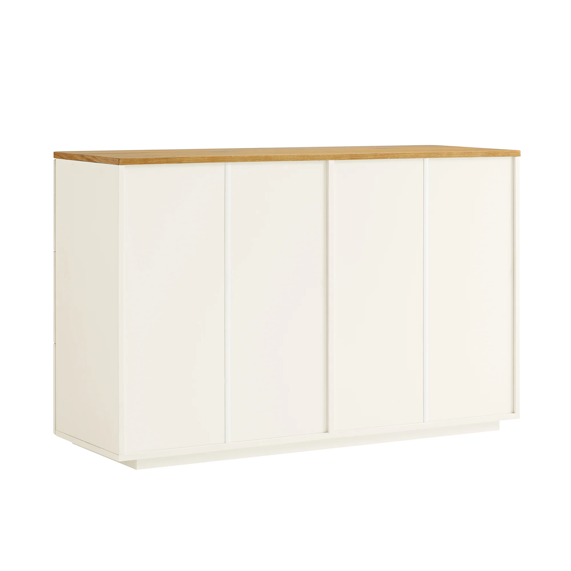 Agnes Curved Edge Chest of 6 Drawers, Off White with Oak Top - Image 11