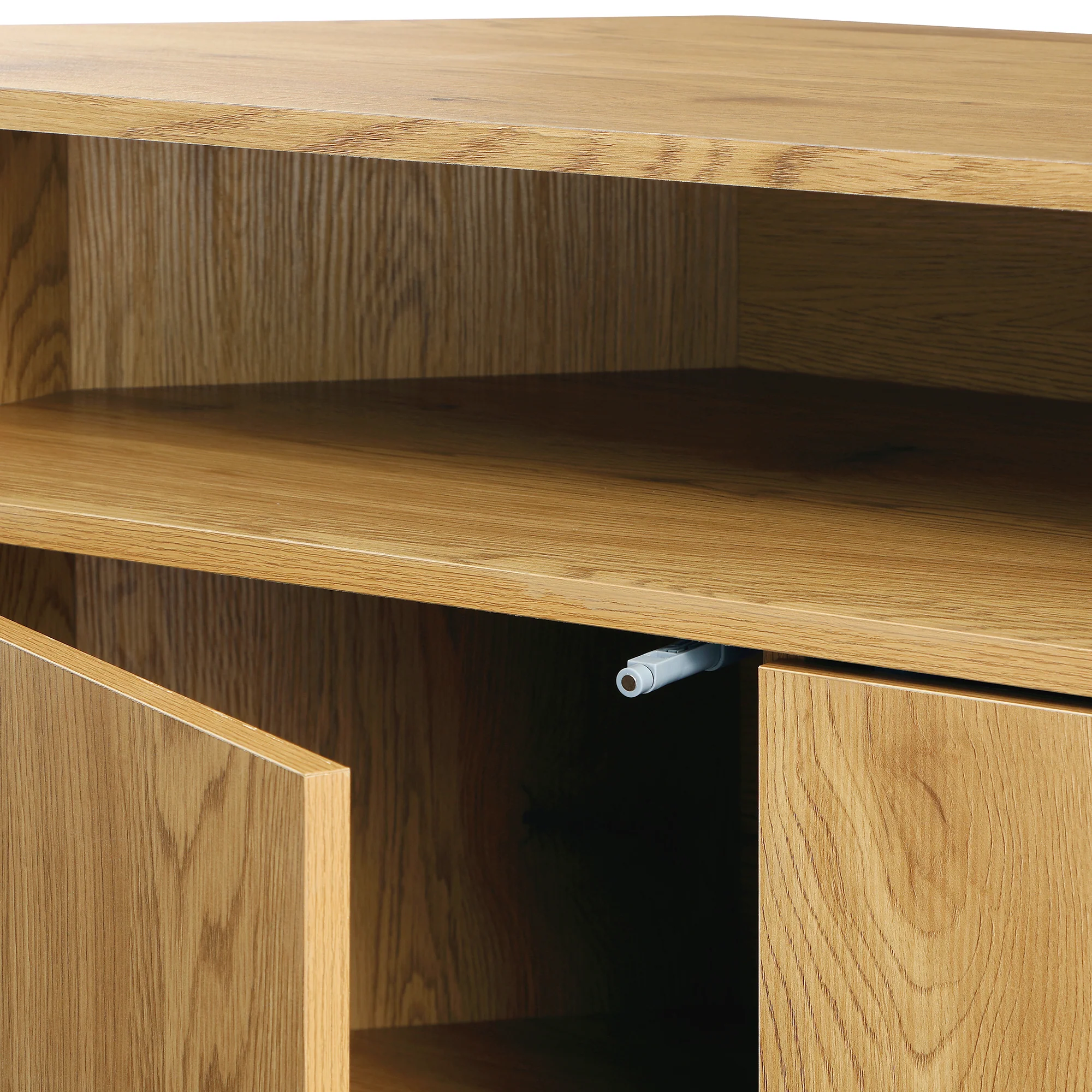 Agnes Curved Edge Corner TV Unit, Natural - Image 12