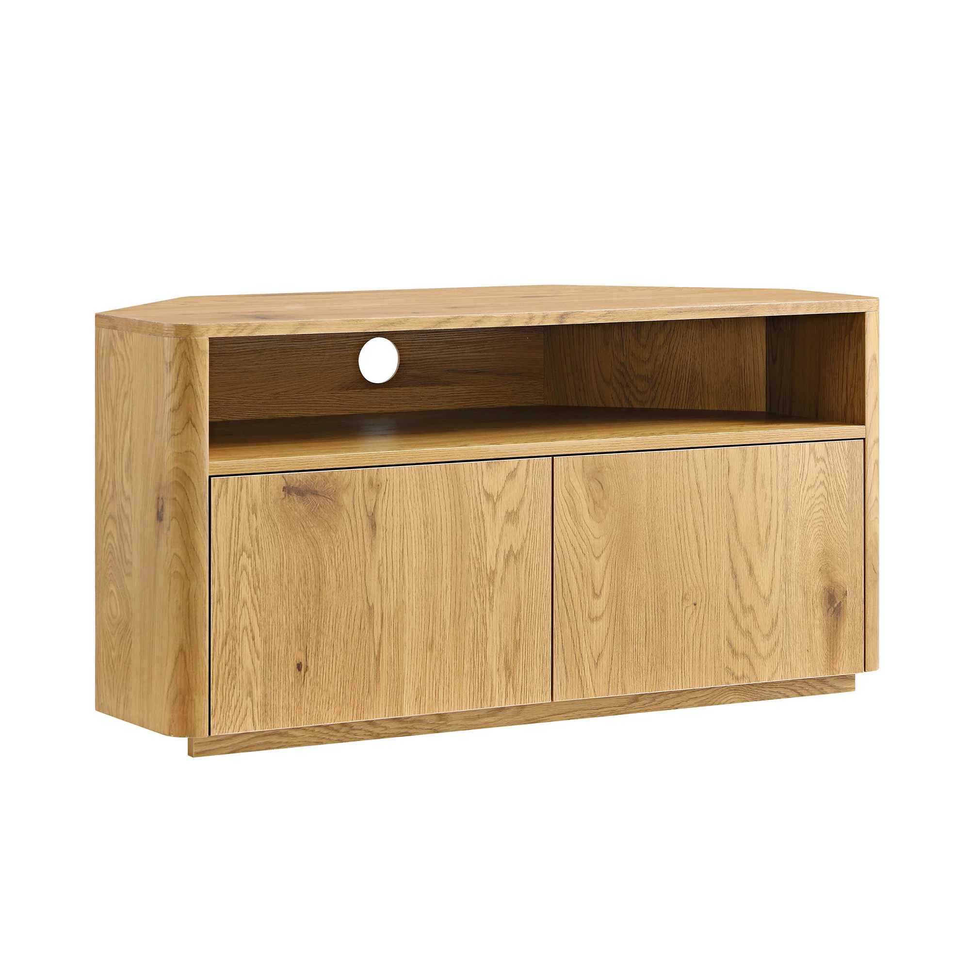 Agnes Curved Edge Corner TV Unit, Natural - Image 5