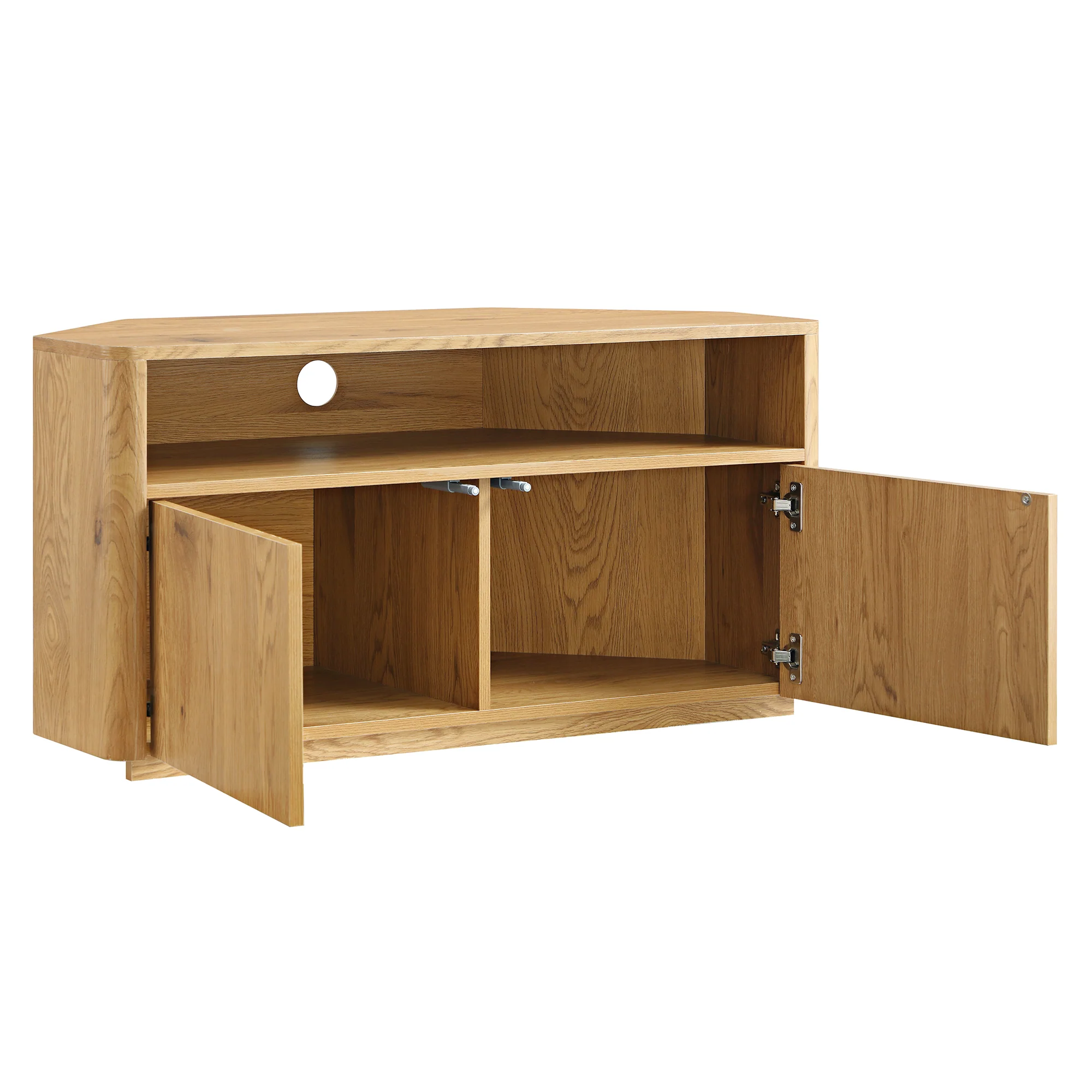 Agnes Curved Edge Corner TV Unit, Natural - Image 7