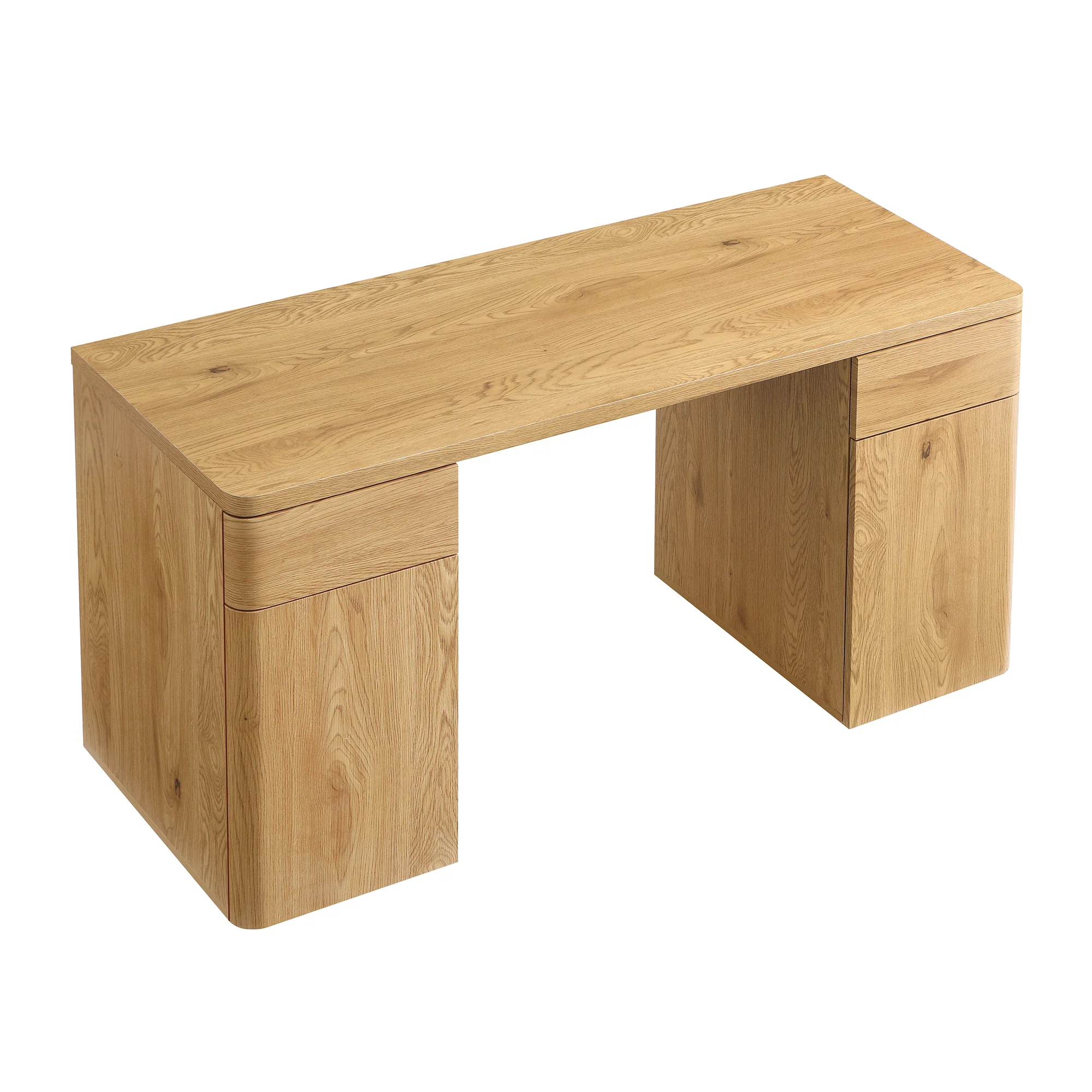 Agnes Curved Edge Desk with Storage, Natural - Image 11