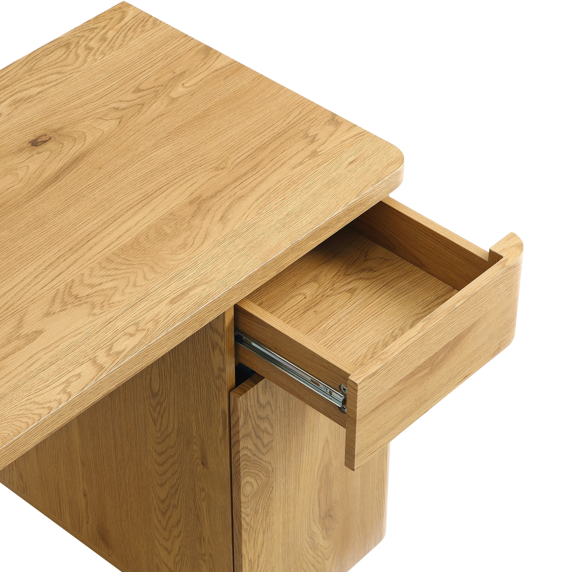 Agnes Curved Edge Desk with Storage, Natural - Image 14