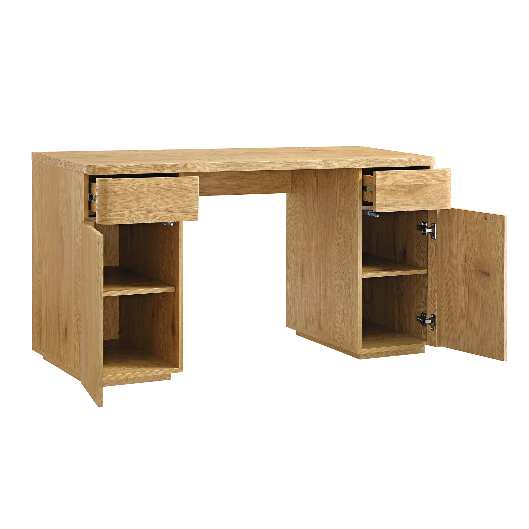 Agnes Curved Edge Desk with Storage, Natural - Image 8