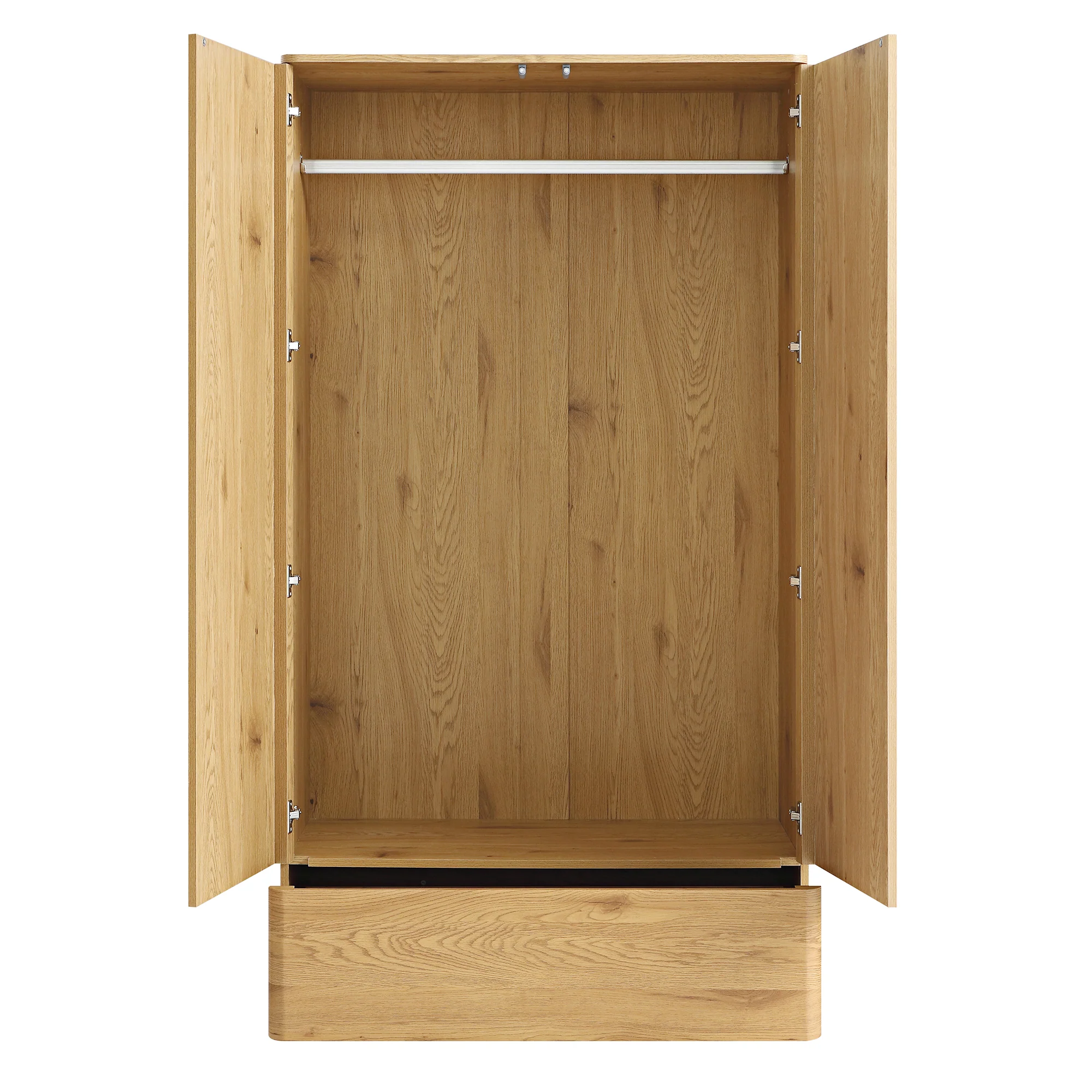 Agnes Curved Edge Double Wardrobe, Natural - Image 9