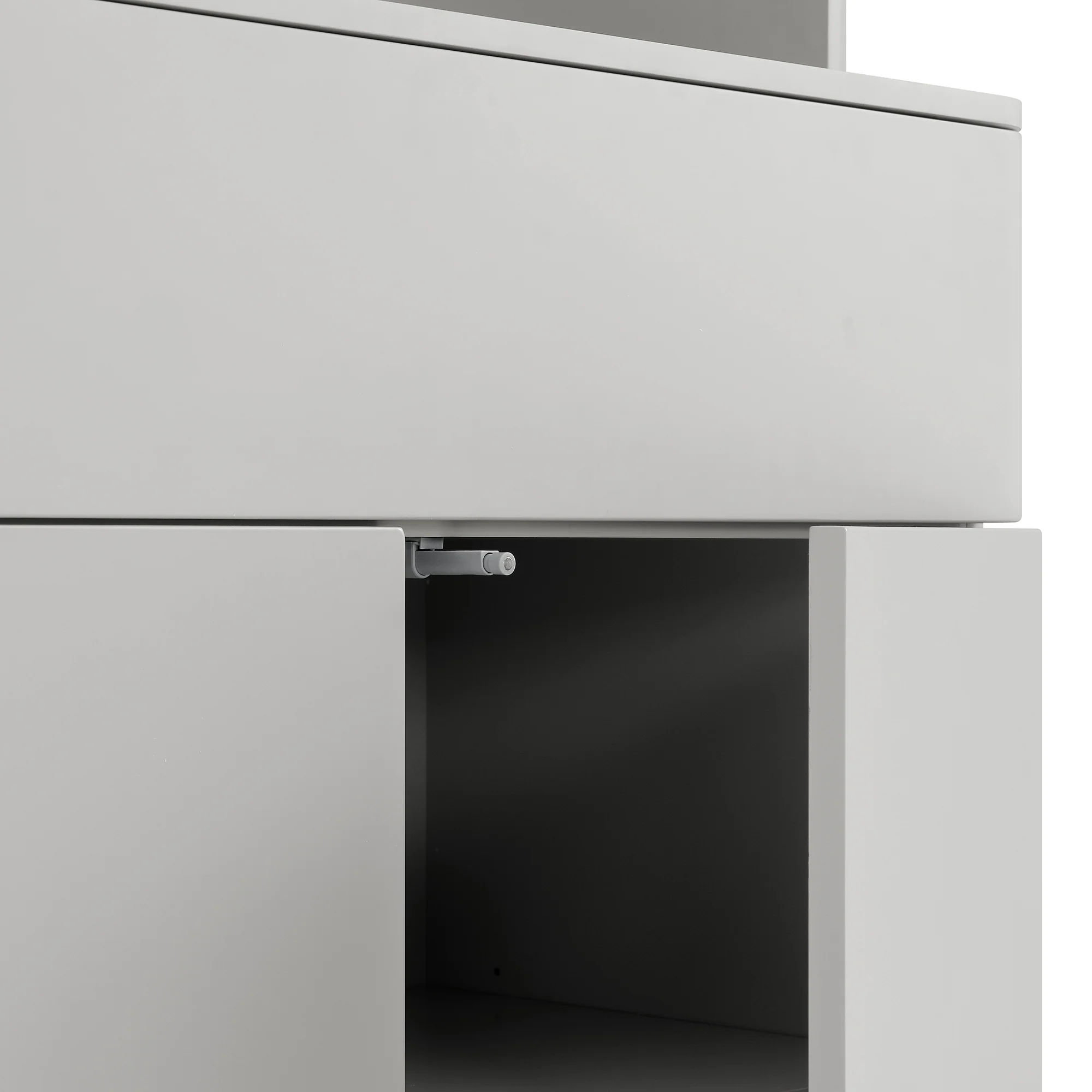 Agnes Curved Edge Dresser, Dove Grey with Oak Top - Image 13