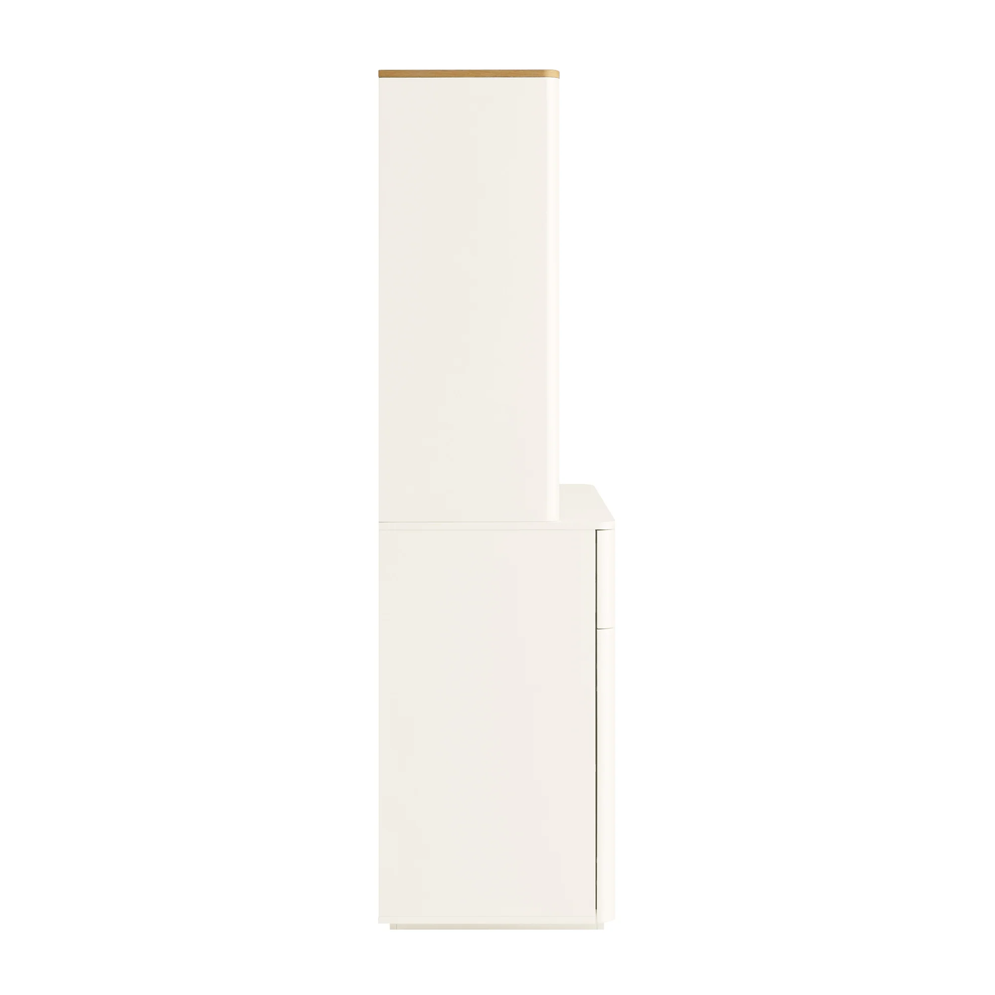 Agnes Curved Edge Dresser, Off White with Oak Top - Image 9