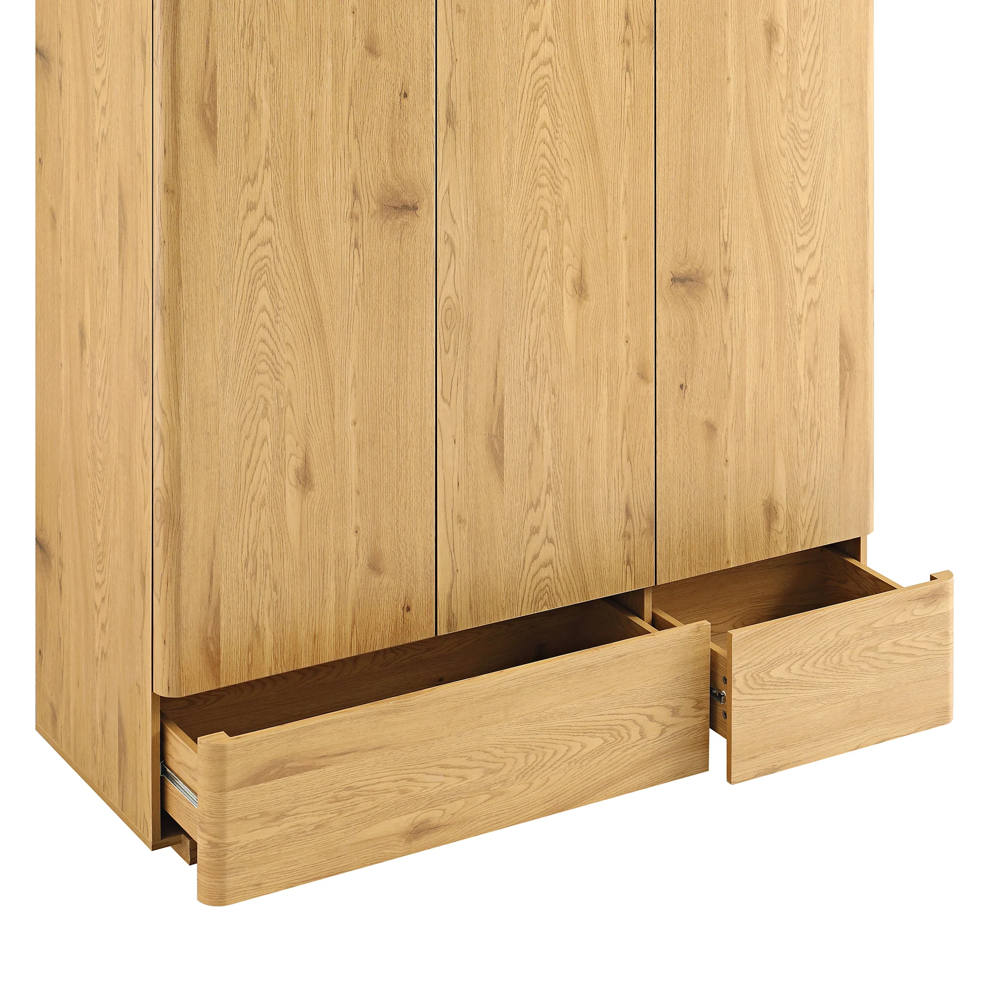 Agnes Curved Edge Triple Wardrobe, Natural - Image 13