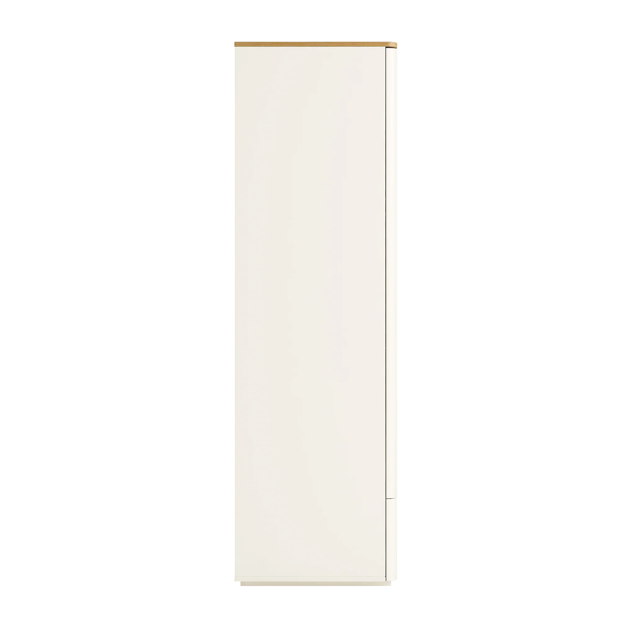Agnes Curved Edge Triple Wardrobe, Off White with Oak Top - Image 9