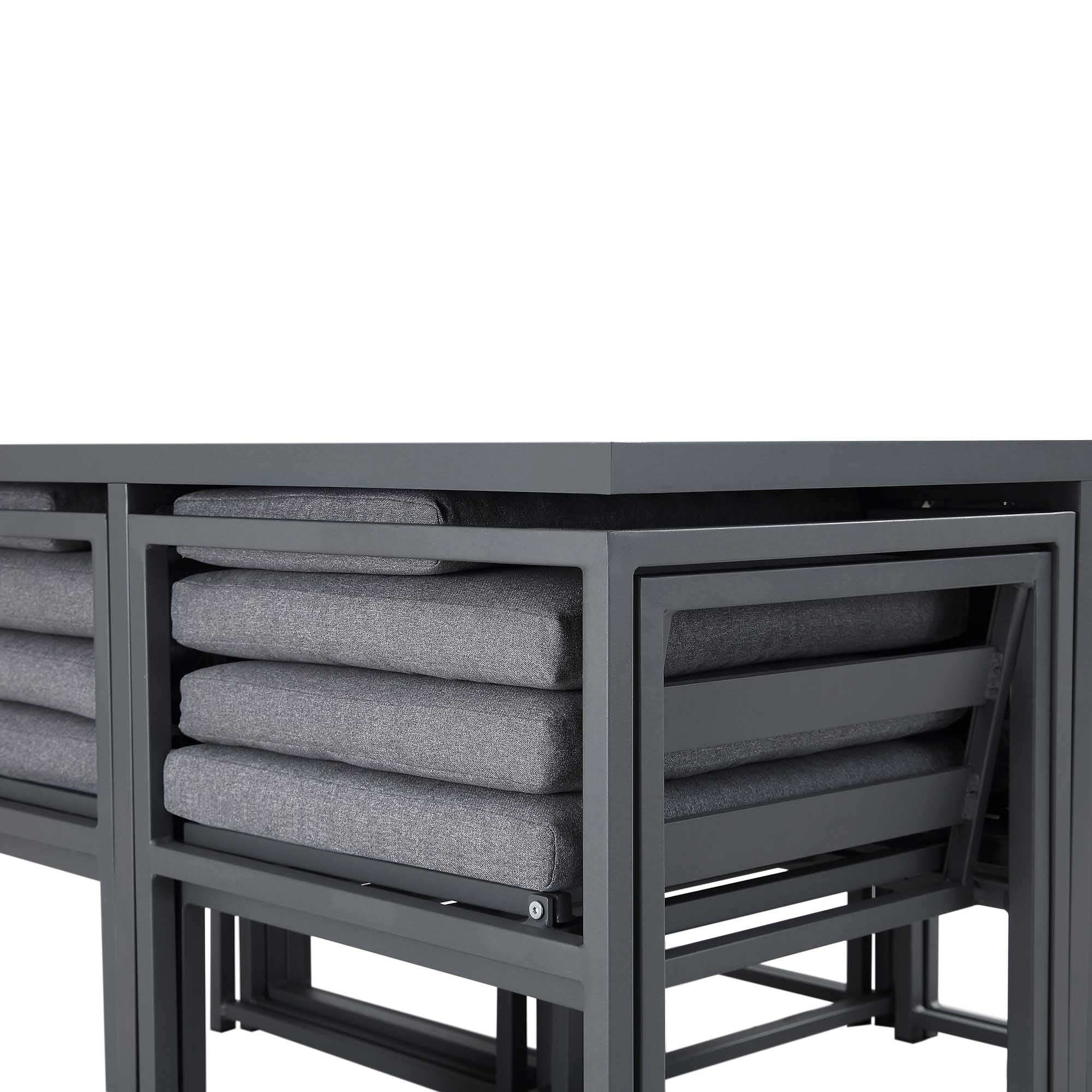 Albany Aluminium 9-Piece Outdoor Cube Dining Set, Grey - Image 12