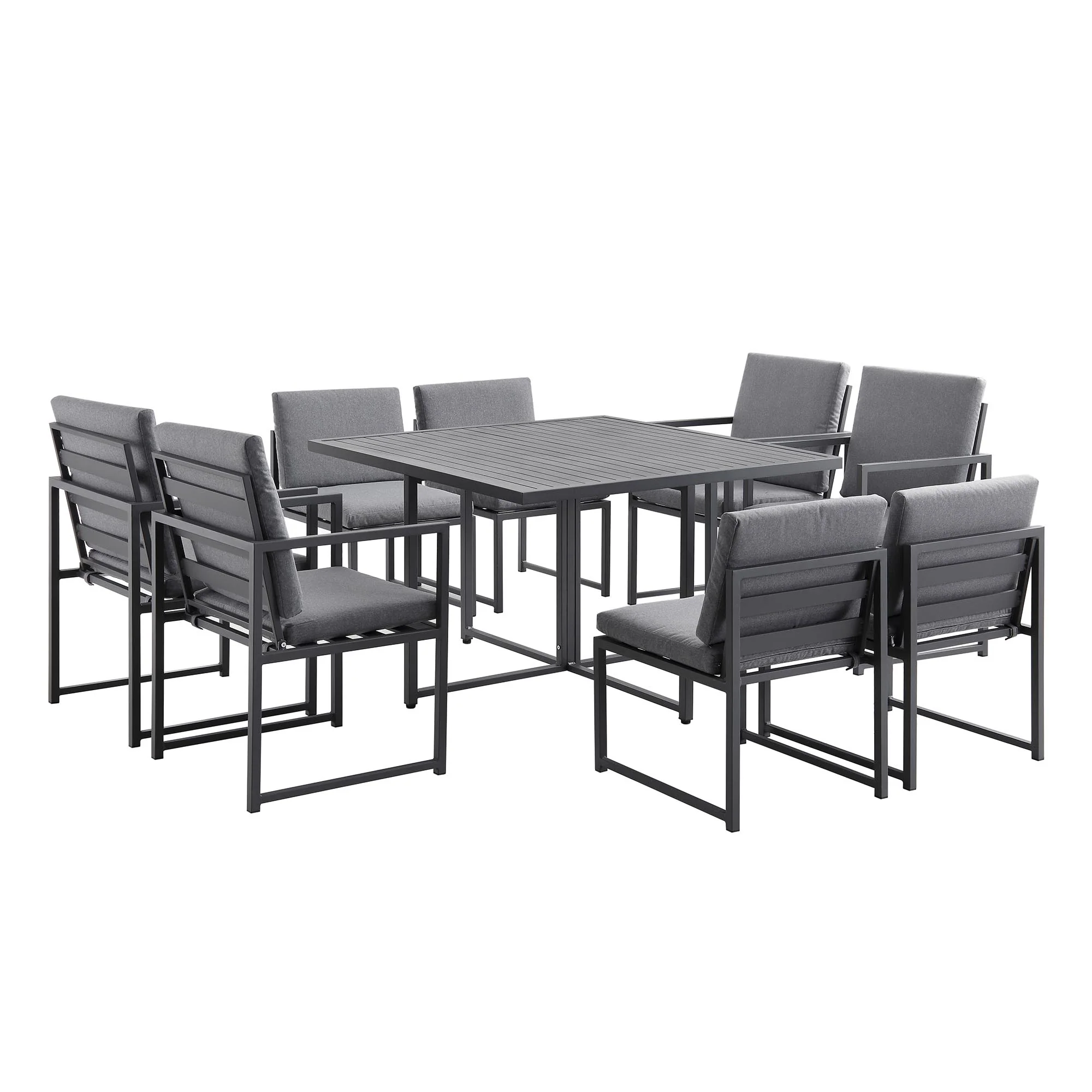Albany Aluminium 9-Piece Outdoor Cube Dining Set, Grey - Image 4