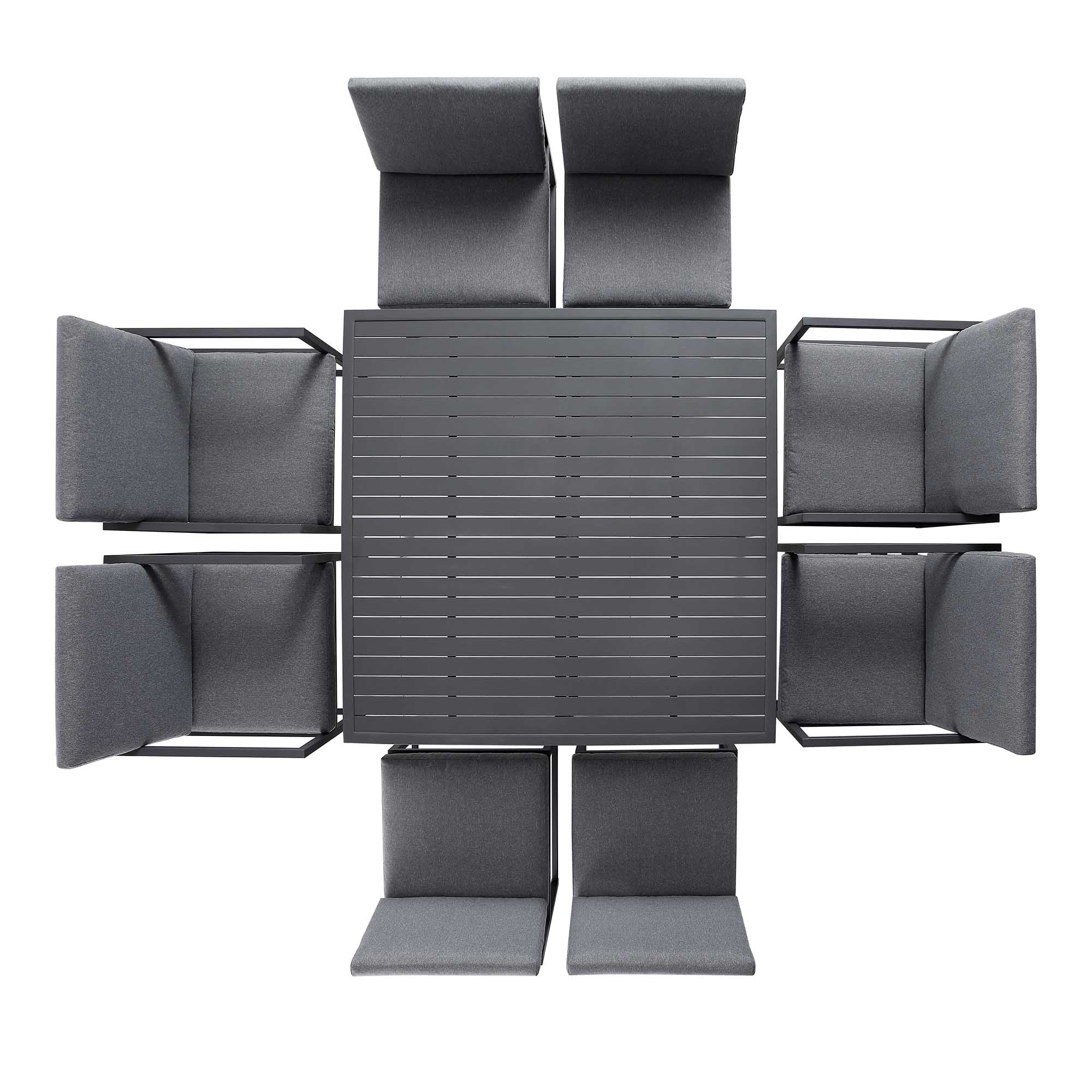Albany Aluminium 9-Piece Outdoor Cube Dining Set, Grey - Image 7