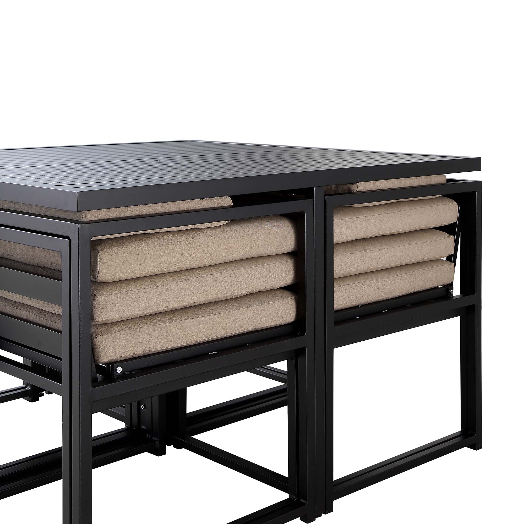 Albany Aluminium 9-Piece Outdoor Cube Dining Set,Taupe - Image 12