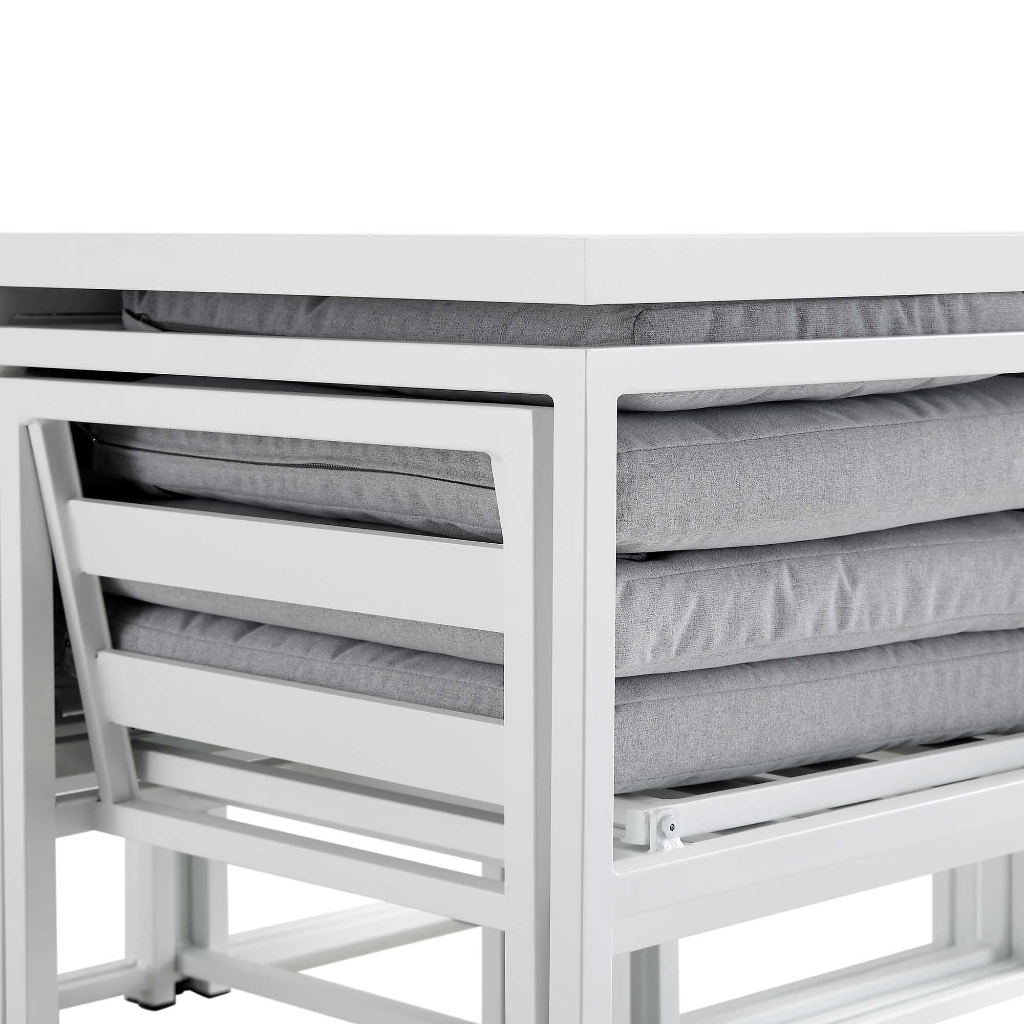 Albany Aluminium 9-Piece Outdoor Cube Dining Set, White - Image 16