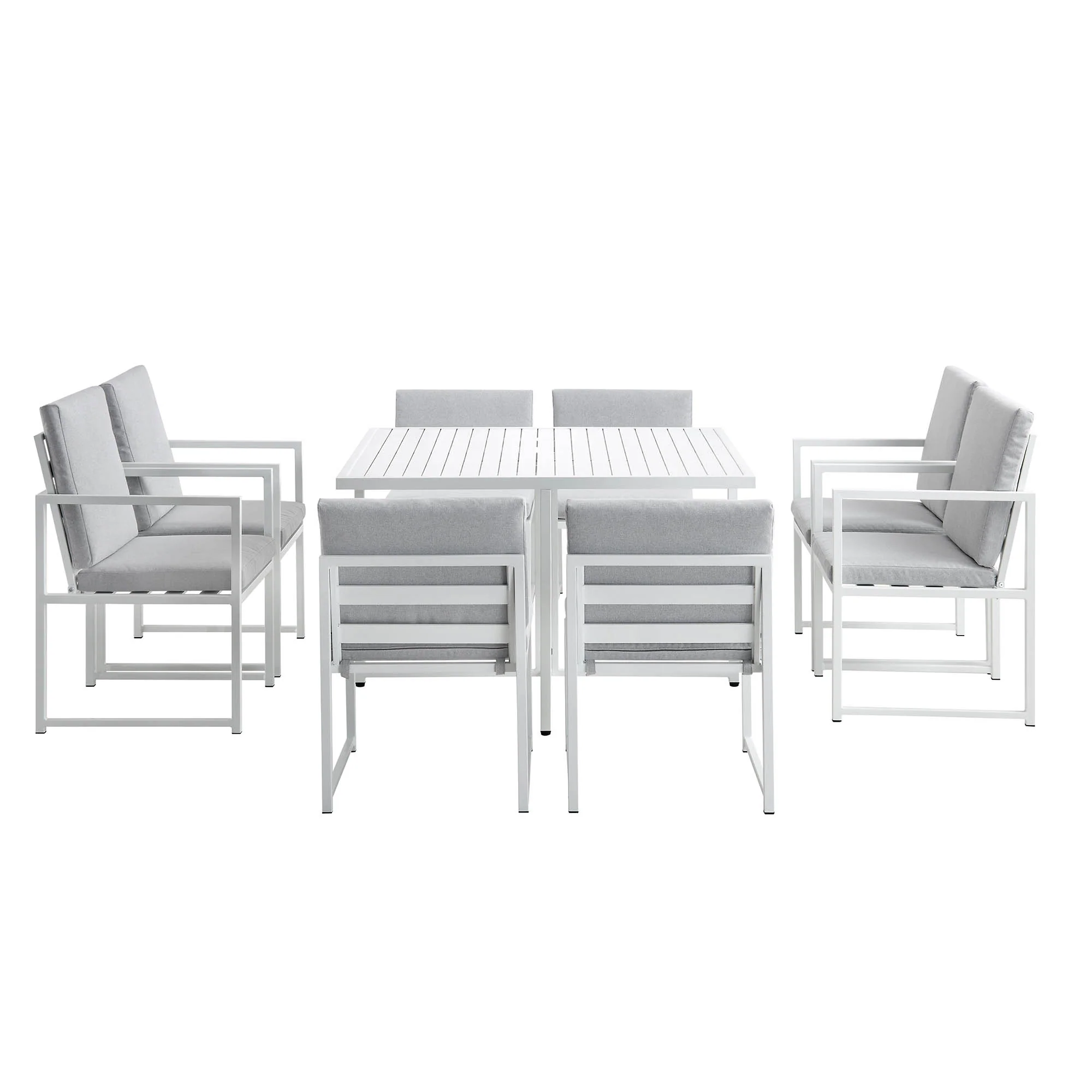 Albany Aluminium 9-Piece Outdoor Cube Dining Set, White - Image 6