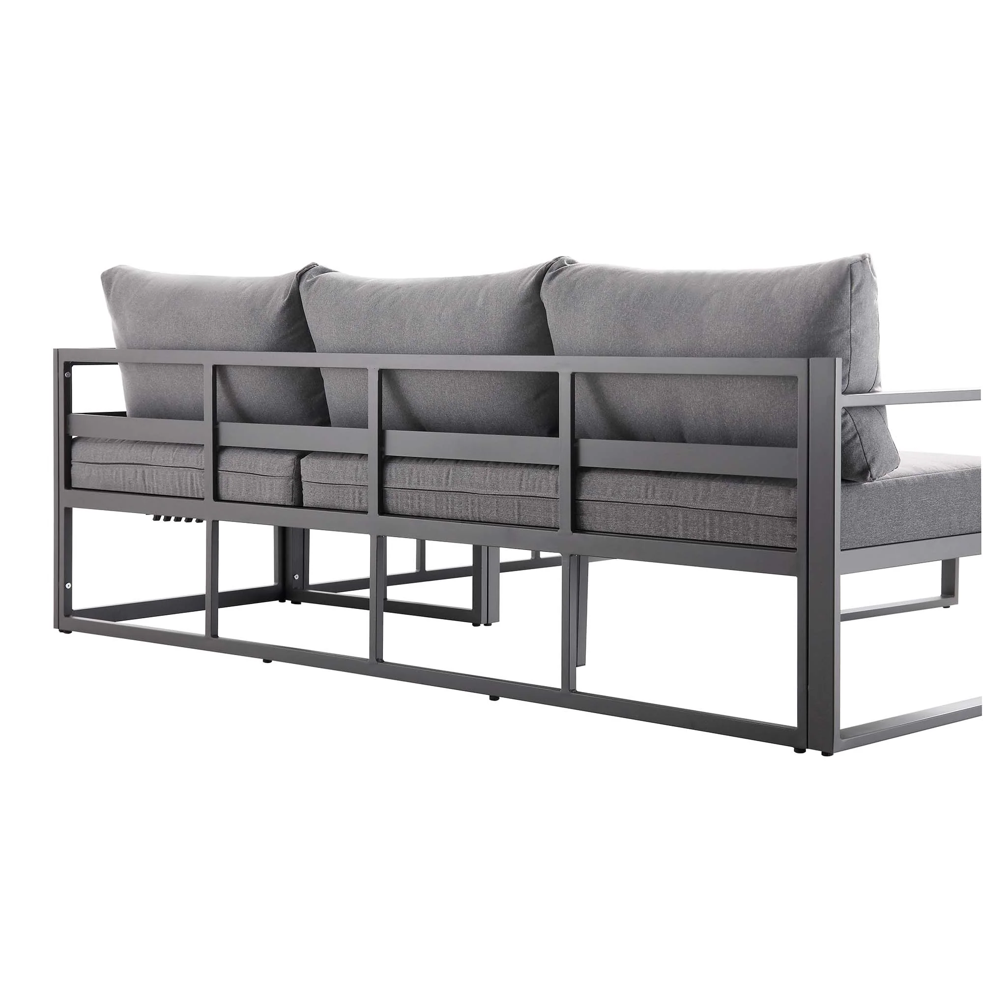Albany Aluminium Corner Sofa Set with Reclining Back and Coffee Table, Grey - Image 14