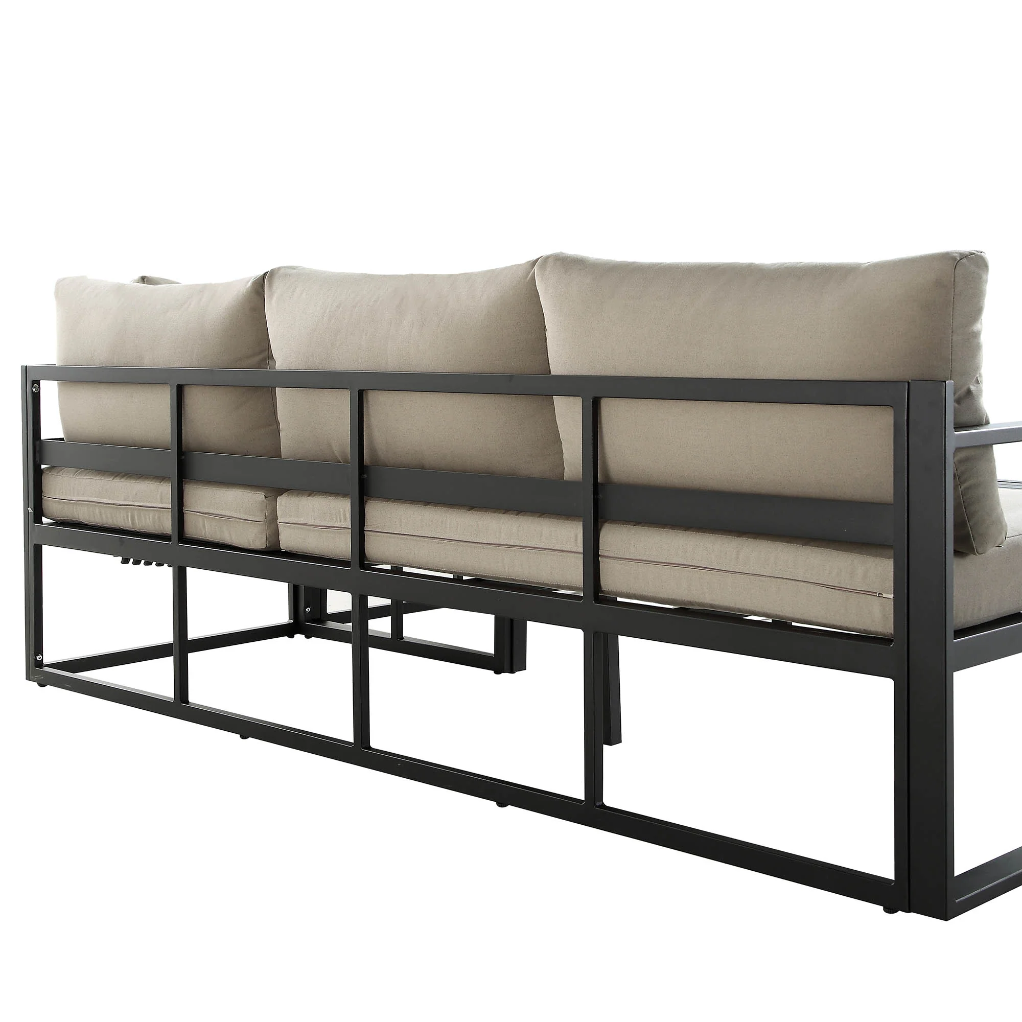 Albany Aluminium Corner Sofa Set with Reclining Back and Coffee Table, Taupe - Image 13