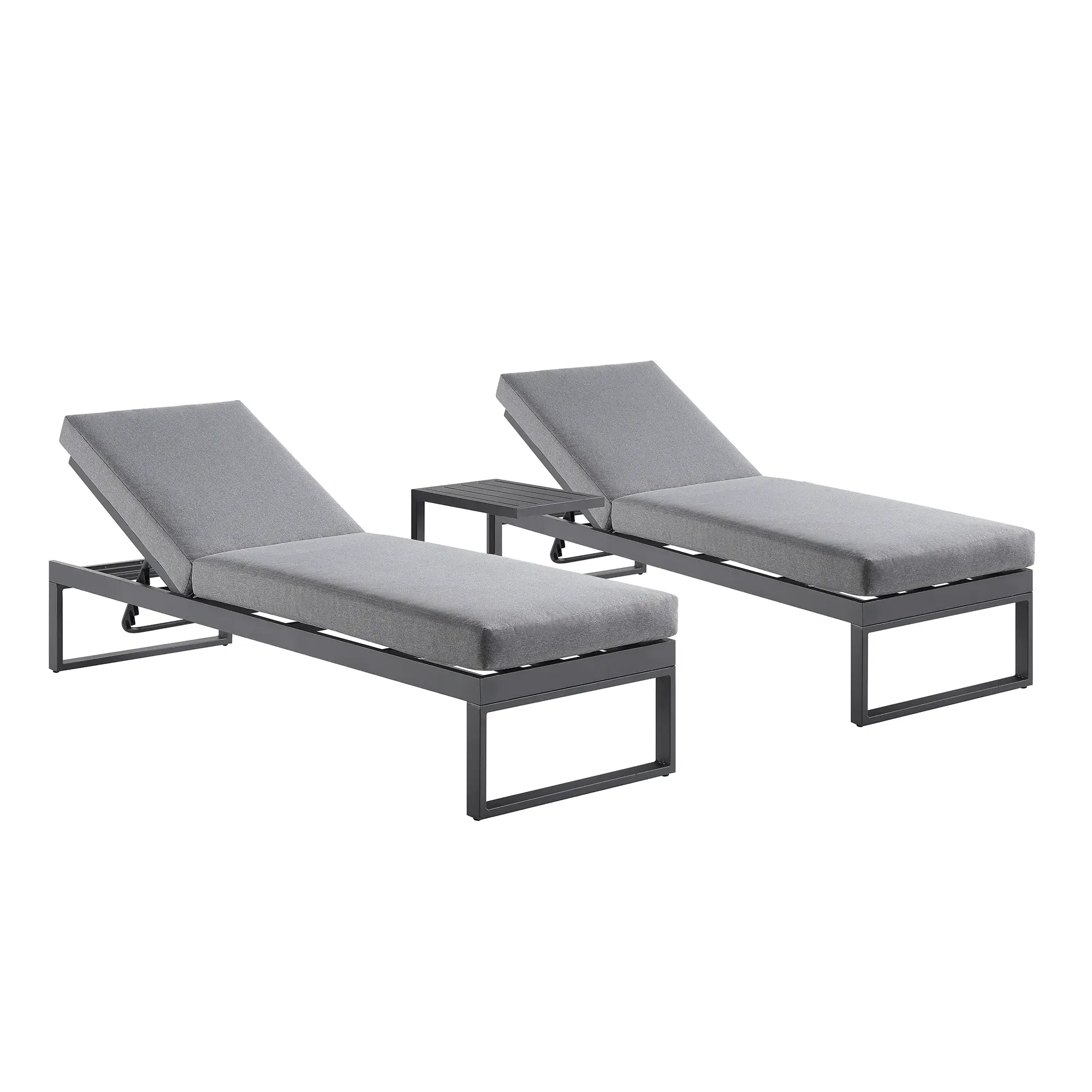 Albany Aluminium Sun Lounger and Side Table Set, Grey - Image 3