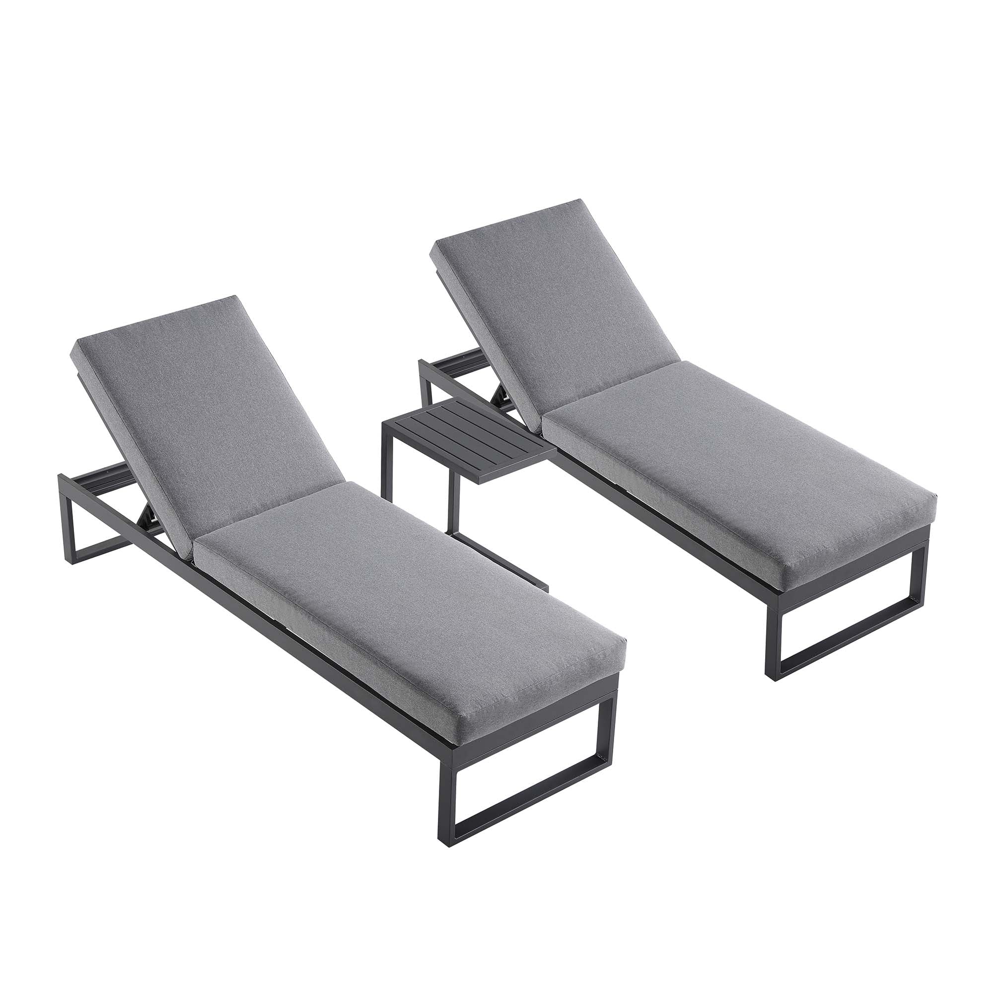 Albany Aluminium Sun Lounger and Side Table Set, Grey - Image 4