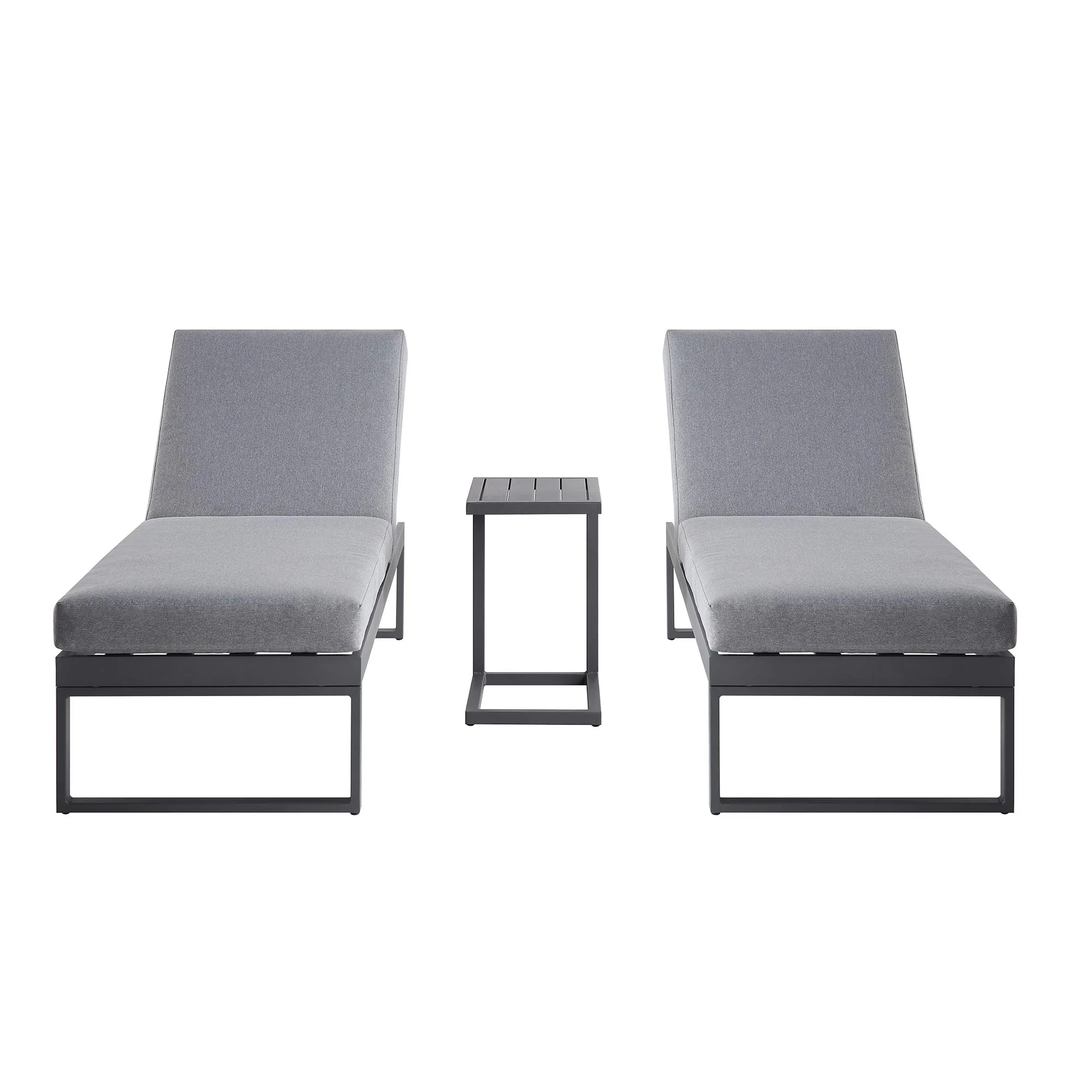 Albany Aluminium Sun Lounger and Side Table Set, Grey - Image 6